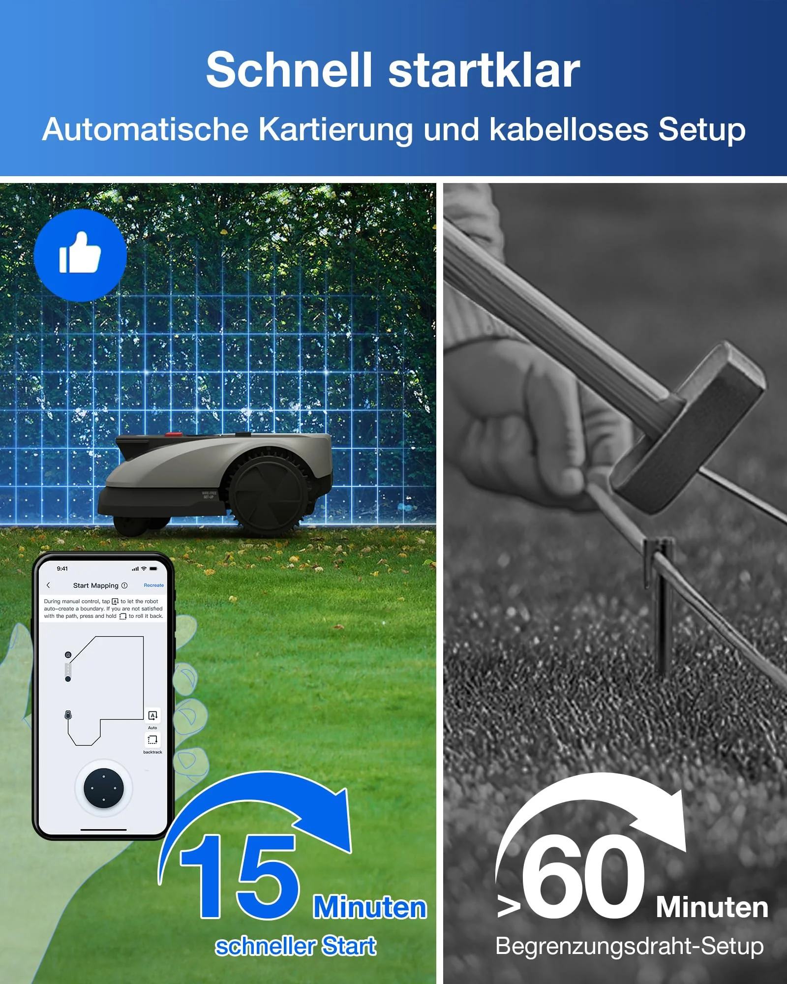 ECOVACS Goat O600 RTK Care Kit Mähroboter Ohne Begrenzungskabel, 600 m², RTK+Vision-Navigation, Rasenmähroboter, KI-Hindernisvermeidung, App Steuerung, Passiert 0,7 M Schmale Stellen - Image 4
