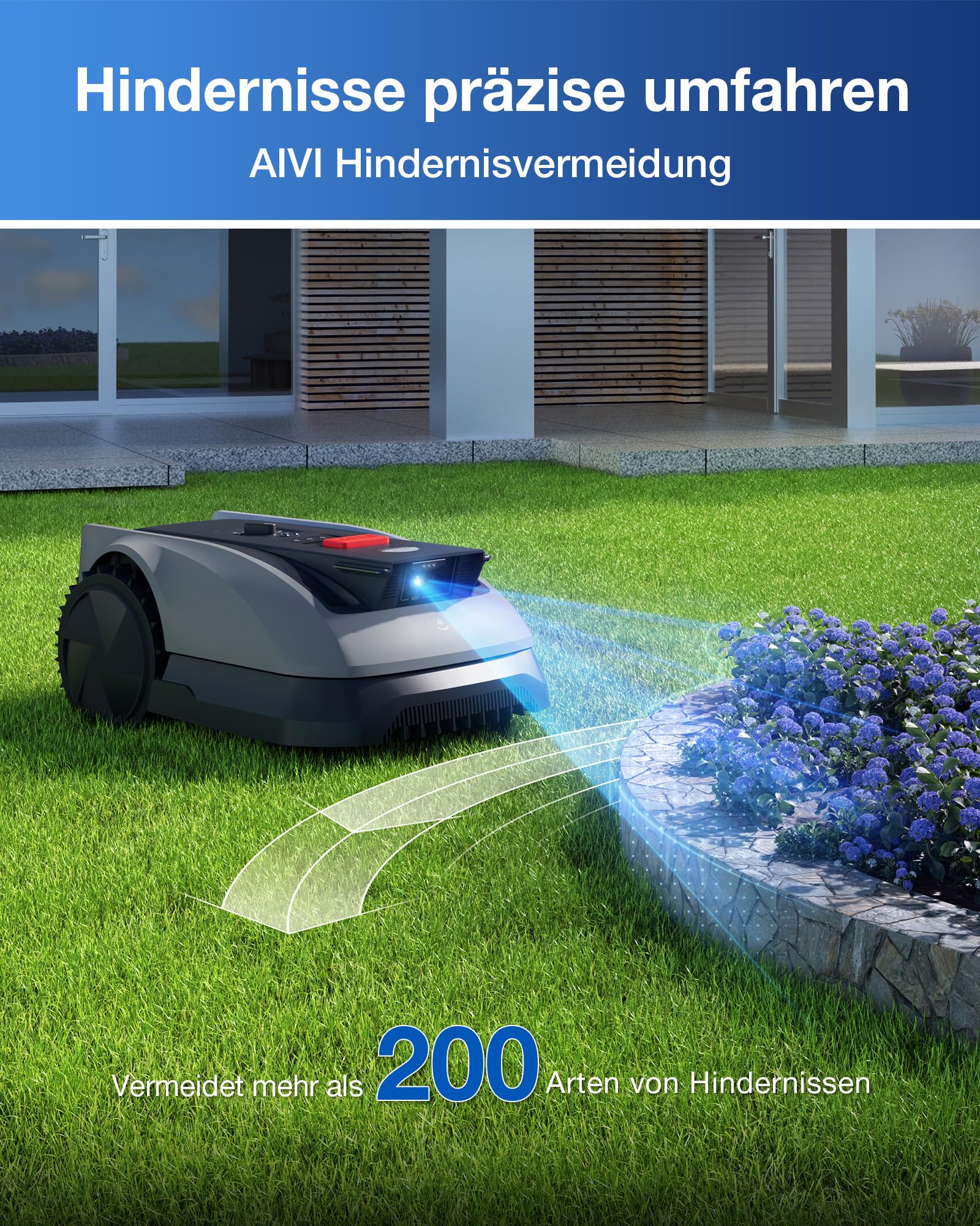 ECOVACS Goat O600 RTK Care Kit Mähroboter Ohne Begrenzungskabel, 600 m², RTK+Vision-Navigation, Rasenmähroboter, KI-Hindernisvermeidung, App Steuerung, Passiert 0,7 M Schmale Stellen - Image 7