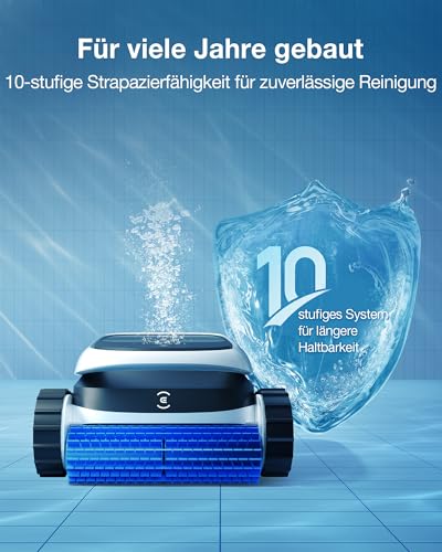 ECOVACS Ultramarine P1 Poolroboter für Boden und Wände, 180 Min. Akku, bis zu 180m², 4800 GPH UltraPure-Saugkraft, Pool-Saugroboter mit App, Doppelschicht-Filter, SmartNavi-Navigation (White) - Image 4