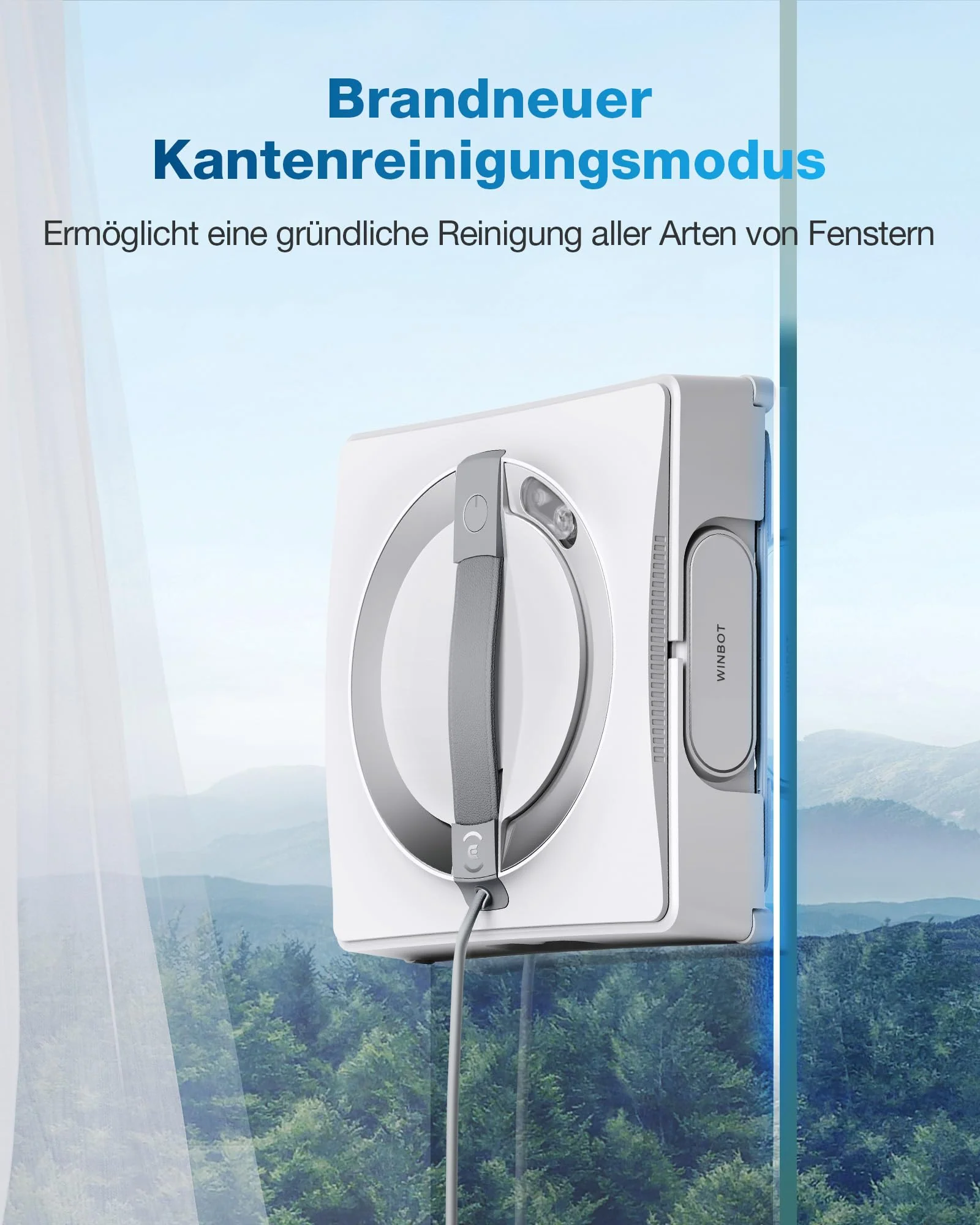 ECOVACS WINBOT W2 Omni Fensterputzroboter mit 6-in-1 Multifunktionsstation, integrierter 4500mAh Akku, Kantenreinigungsmodus, Weitwinkel-Sprühzerstäubungstechnologie, White - Image 2