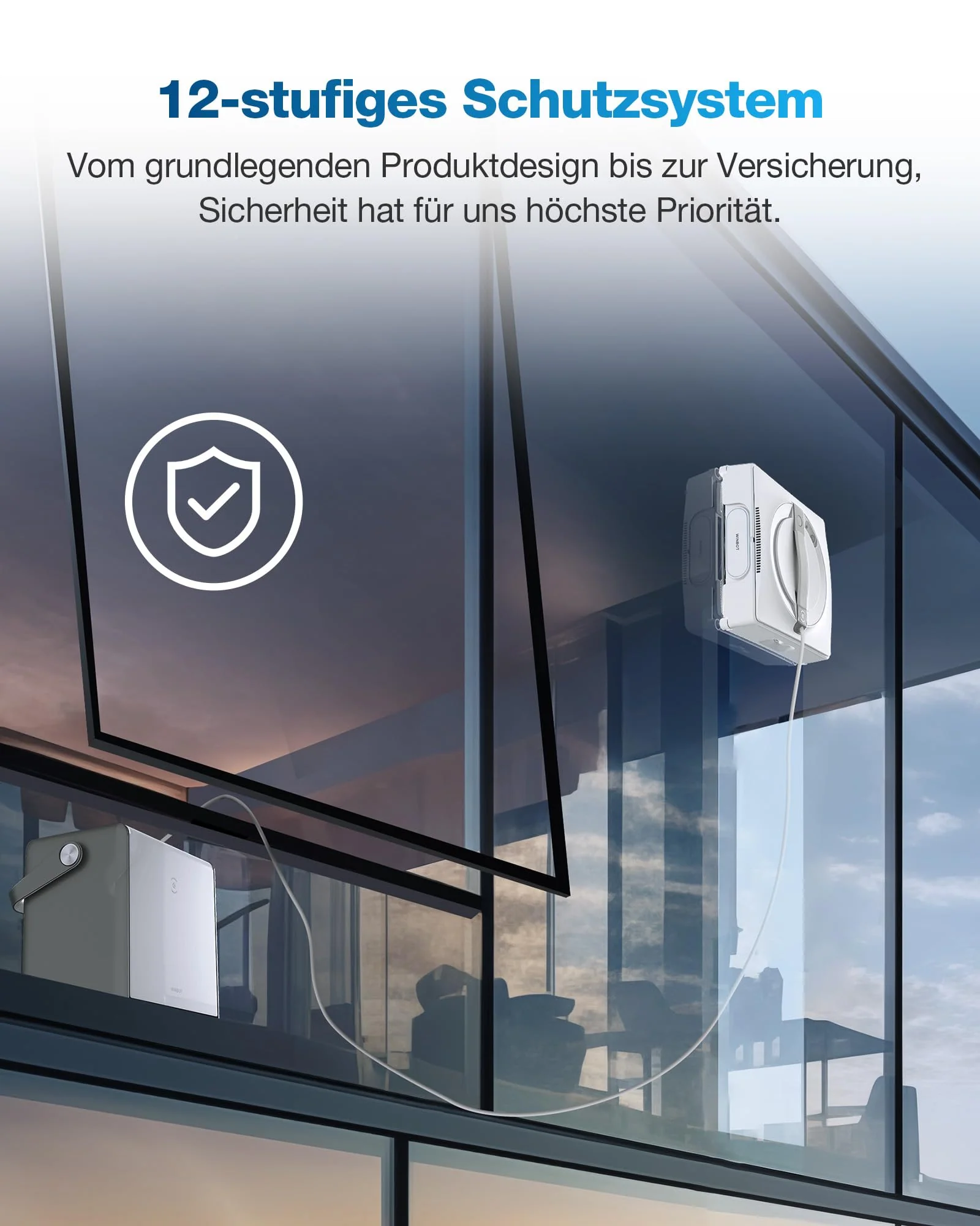 ECOVACS WINBOT W2 Omni Fensterputzroboter mit 6-in-1 Multifunktionsstation, integrierter 4500mAh Akku, Kantenreinigungsmodus, Weitwinkel-Sprühzerstäubungstechnologie, White - Image 4