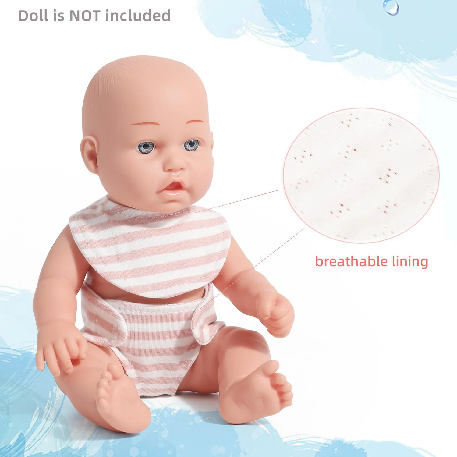 eDollable Realistisches Zubehörset für 30 cm Puppen Enthält EIN Lätzchen, einen Schnuller, eine Windel, eine töpfchen und EIN Fläschchen Perfekt für Kinder, Kleinkinder und Mädchen - Image 6