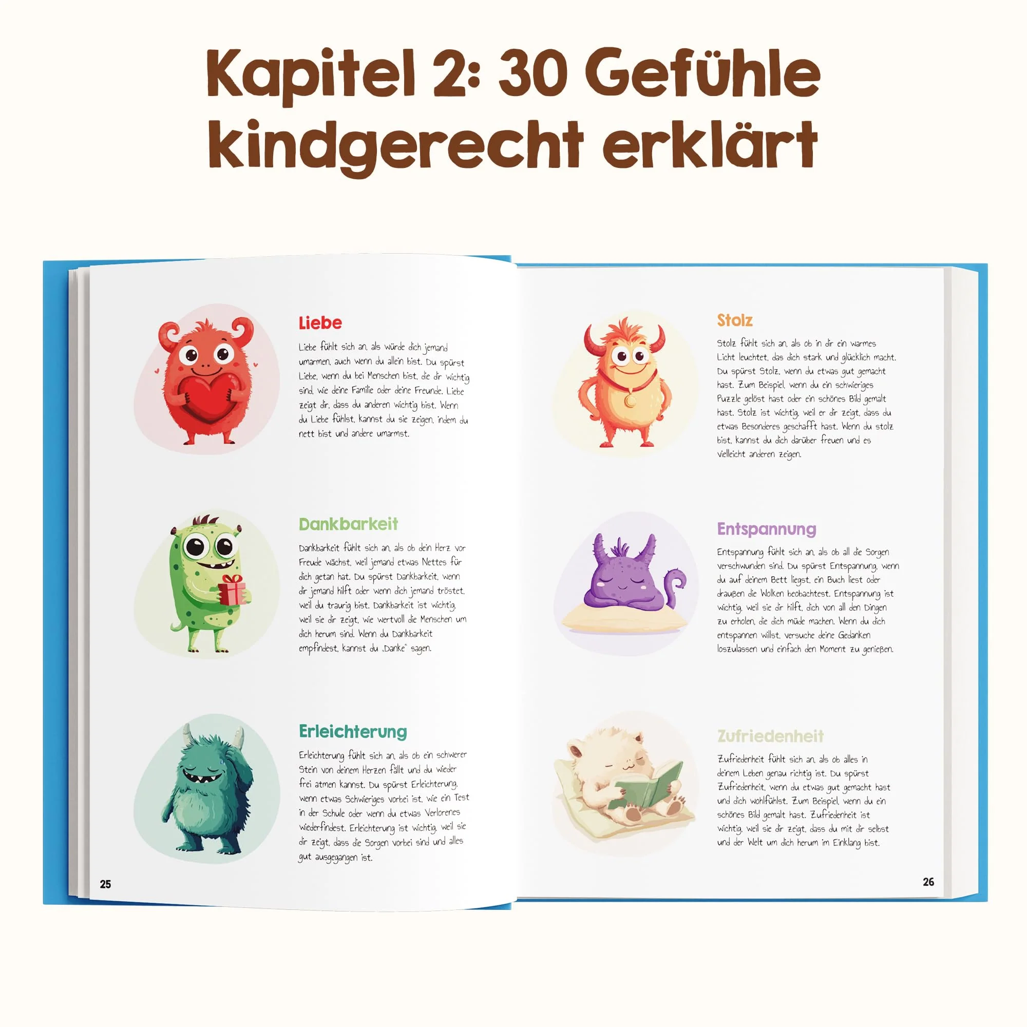 Edubini Gefühlstagebuch Kinder [6-12 Jahre] - Tagebuch Mädchen & Jungs - Gefühle Buch für Umgang mit Emotionen und ein gutes Gefühl, Dankbarkeitstagebuch für Kinder (inkl. 10 Spiele) (blau) - Image 4