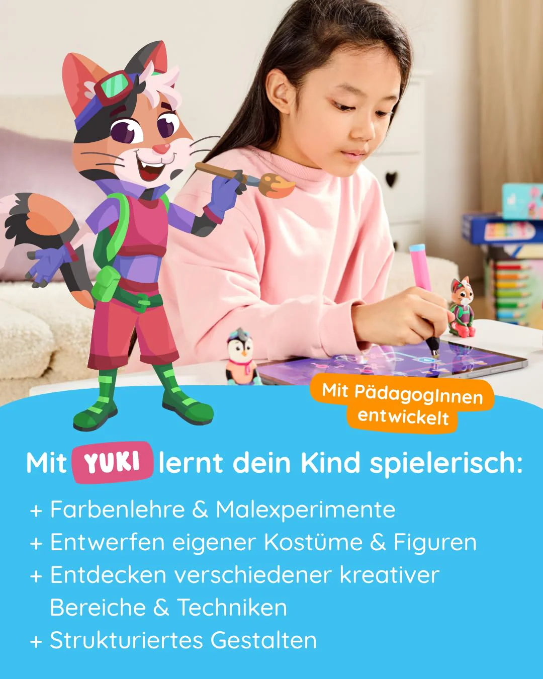 Edurino Figur Juki Kreativität & Malen ab 4 Jahren | Innovatives & digitales Lernspiel | Farbenlehre & Malexperimente | Entwerfen eigener Kostüme & Bühnenbilder - Image 5