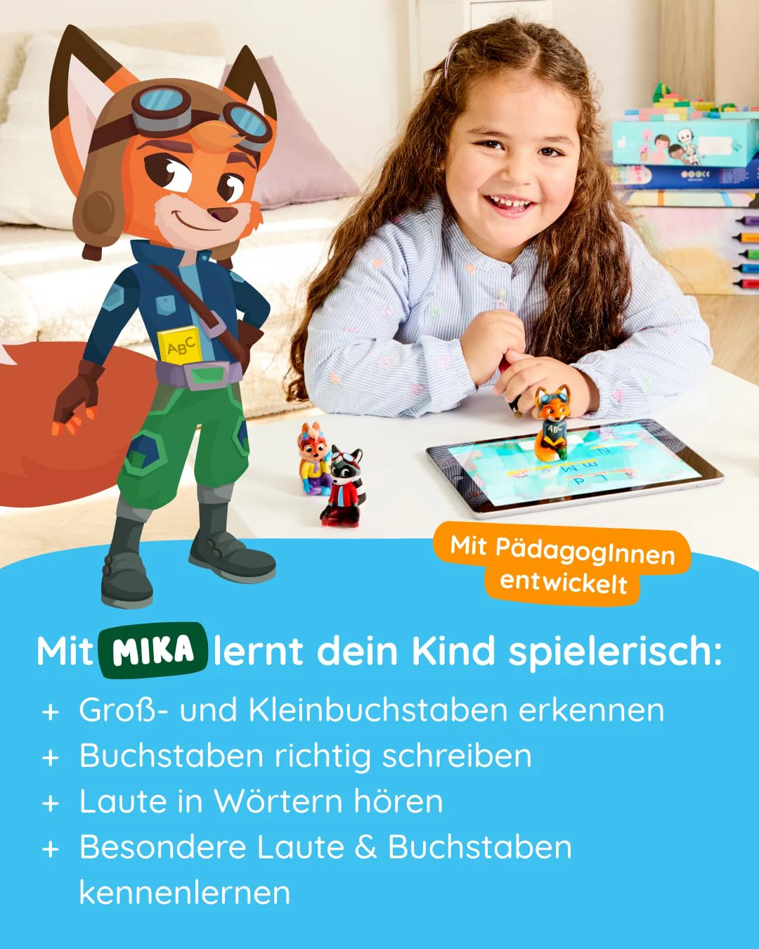Edurino Figur Mika ABC: Buchstaben Lesen & Schreiben ab 4 Jahren - Stufe 2 inkl. App | Groß- und Kleinbuchstaben | Buchstaben richtig schreiben | Laute in Wörtern (Figur Mika) - Image 5