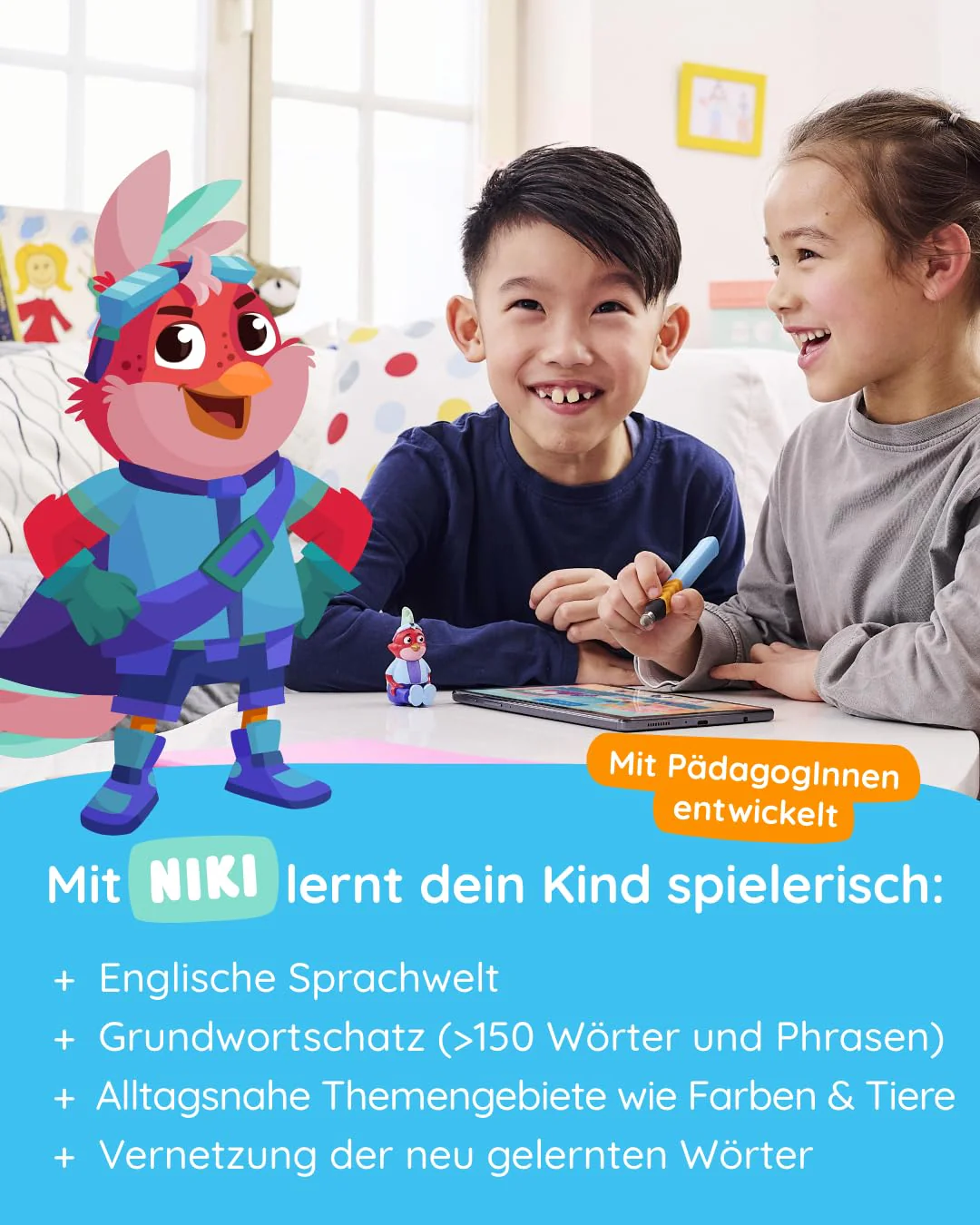 Edurino Figur Niki Erstes Englisch ab 4 Jahren inkl. App | Innovatives & digitales Lernspiel | Spielerisches Englisch Lernen für Kinder | Über 150 Wörter & Phrasen (Figur Niki) - Image 5