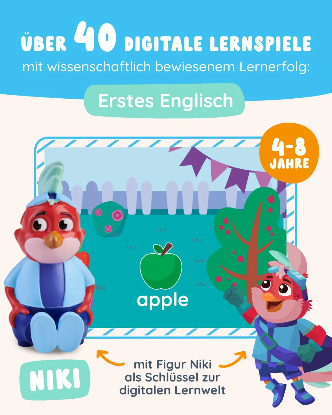 Edurino Figur Niki Erstes Englisch ab 4 Jahren inkl. App | Innovatives & digitales Lernspiel | Spielerisches Englisch Lernen für Kinder | Über 150 Wörter & Phrasen (Figur Niki) - Image 6