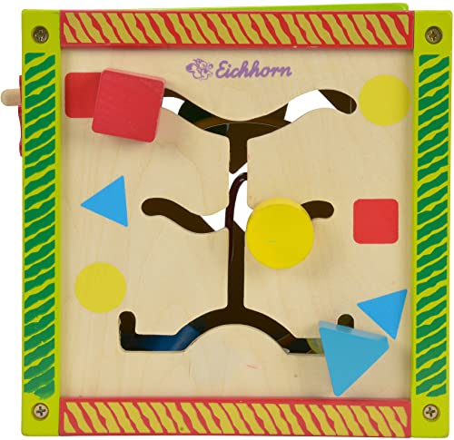 Eichhorn 100002235 buntes Spielcenter, Motorikwürfel mit Motorikschleife, Uhr, Motorikspiel, Drehspiel und 5 Steckbausteine, für Kinder ab 1 Jahr, Größe: 20x20x36 cm - Image 2