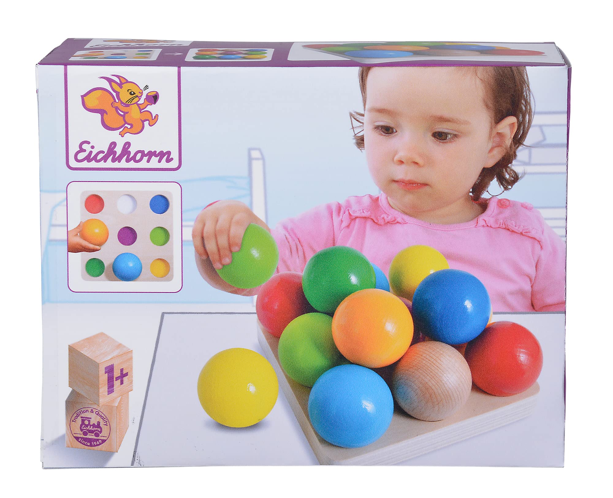 Eichhorn 100003462 Kugel-Sortierspiel, Geschicklichkeitsspiel mit 14 farbigen Kugeln, Motorikspiel für Kinder ab 12 Monaten - Image 2