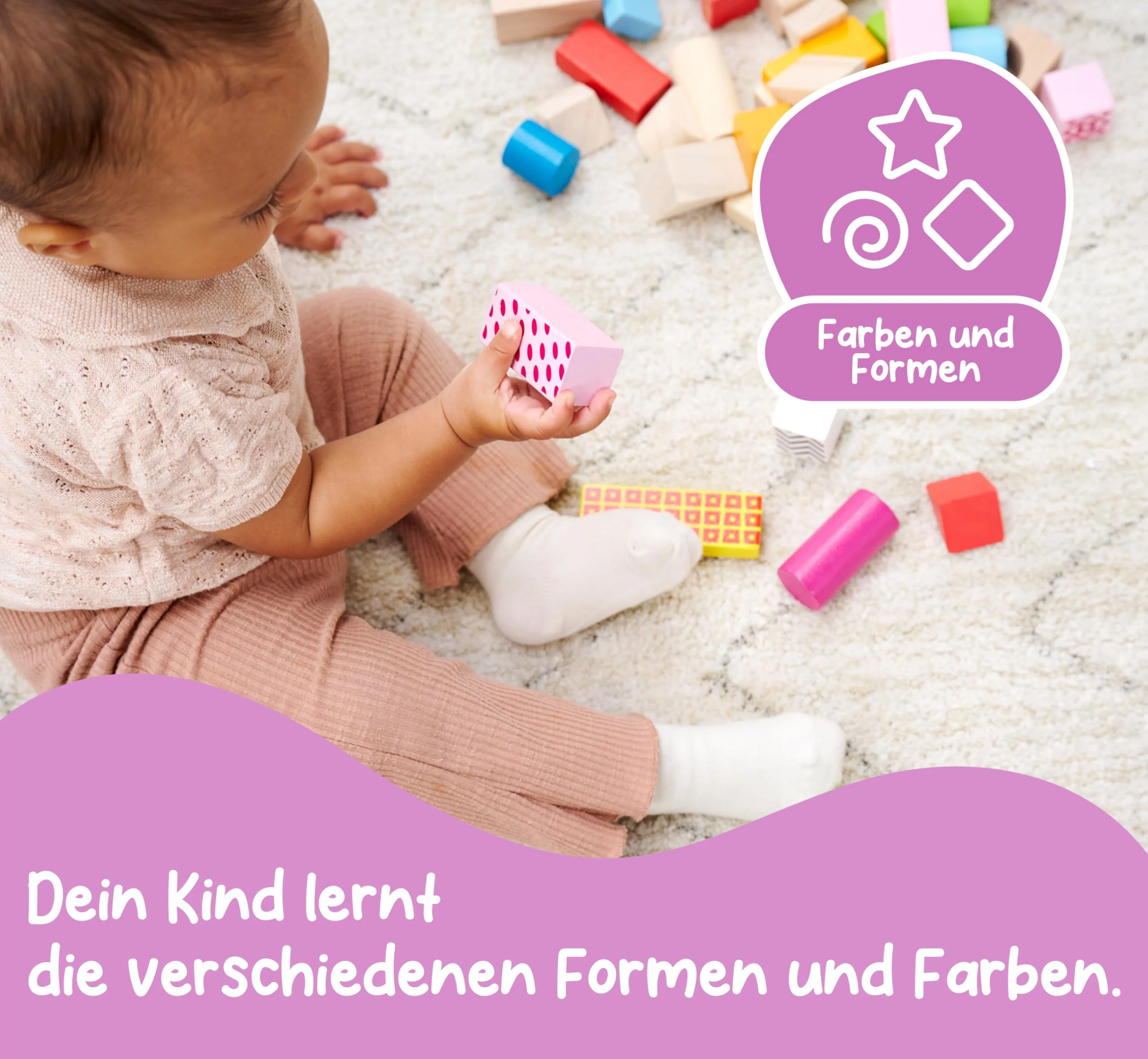 Eichhorn – bunte Holzbausteine – 50 Stück in Box, Bauklötze mit Bedruckung, aus Birkenholz, für Kinder und Babys ab 12 Monaten, Holzspielzeug, Verpackung kann variieren - Image 6
