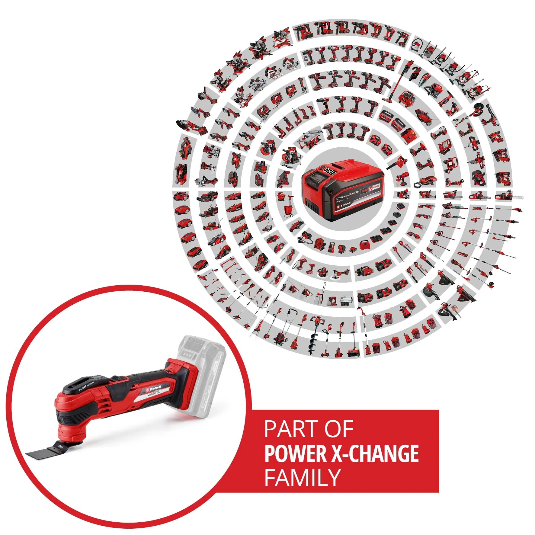 Einhell Akku-Multifunktionswerkzeug VARRITO Power X-Change (Li-Ion, 18 V, 22.000 bis 40.000 min-1, Drehzahl-Elektronik, Schnellspannverschluss, magnetische Werkzeugaufnahme, ohne Akku und Ladegerät) - Image 4