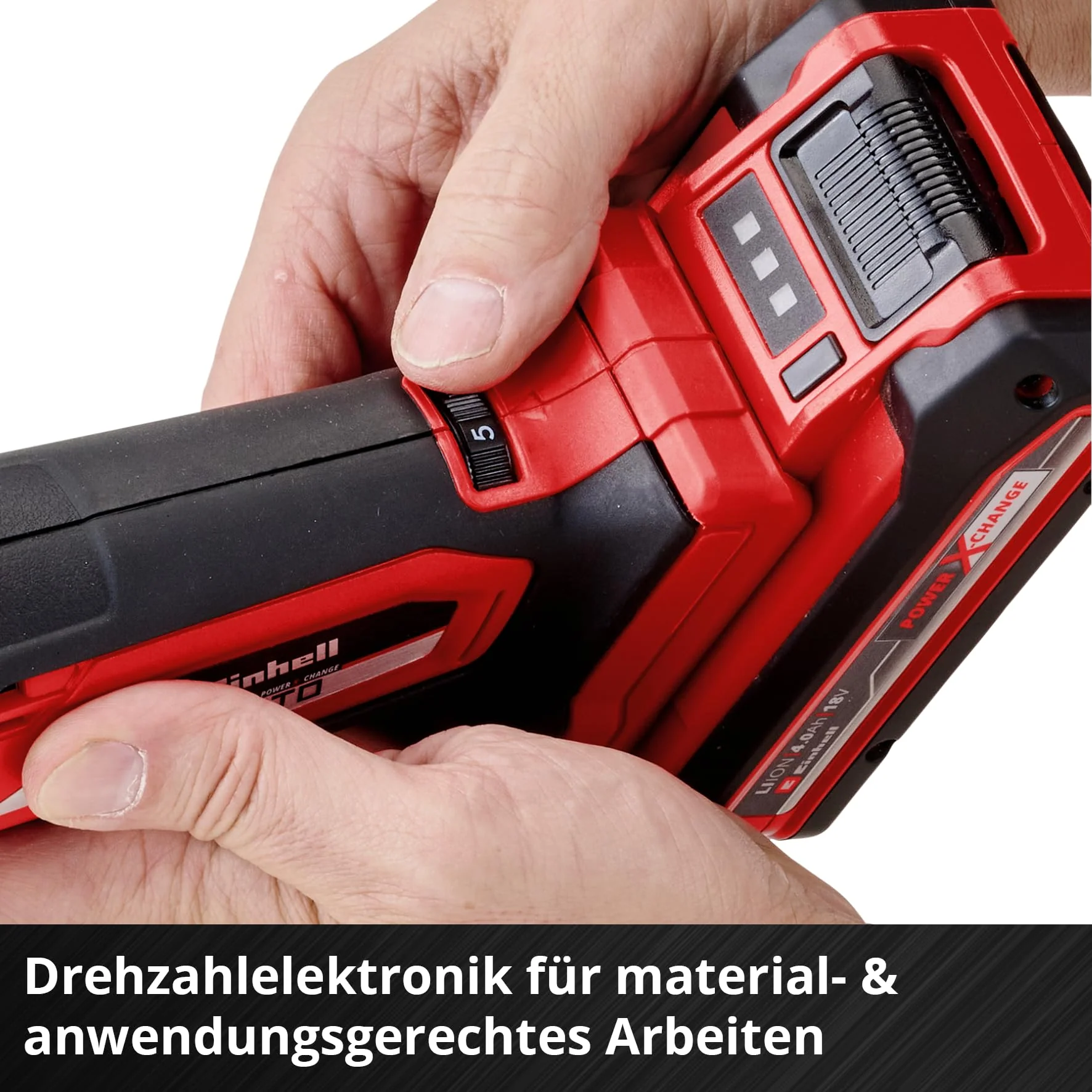 Einhell Akku-Multifunktionswerkzeug VARRITO Power X-Change (Li-Ion, 18 V, 22.000 bis 40.000 min-1, Drehzahl-Elektronik, Schnellspannverschluss, magnetische Werkzeugaufnahme, ohne Akku und Ladegerät) - Image 6