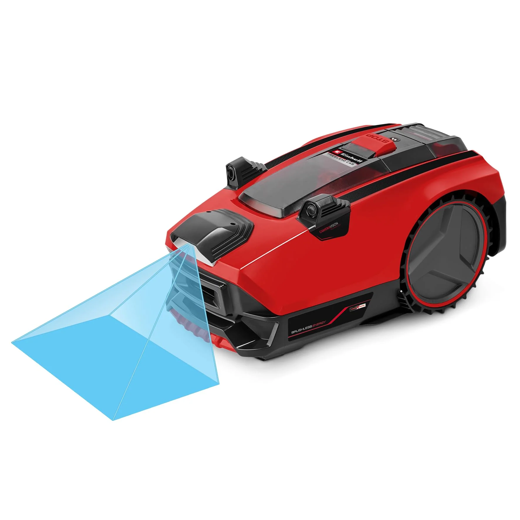 Einhell Mähroboter FREELEXO CAM 500 Power X-Change (18V, Kamera ersetzt Begrenzungsdraht, für 500 m², Brushless, bis 25% Steigung, Schnittbreite 18 cm, inkl. 3,0 Ah Akku, 5 m Magnetband)