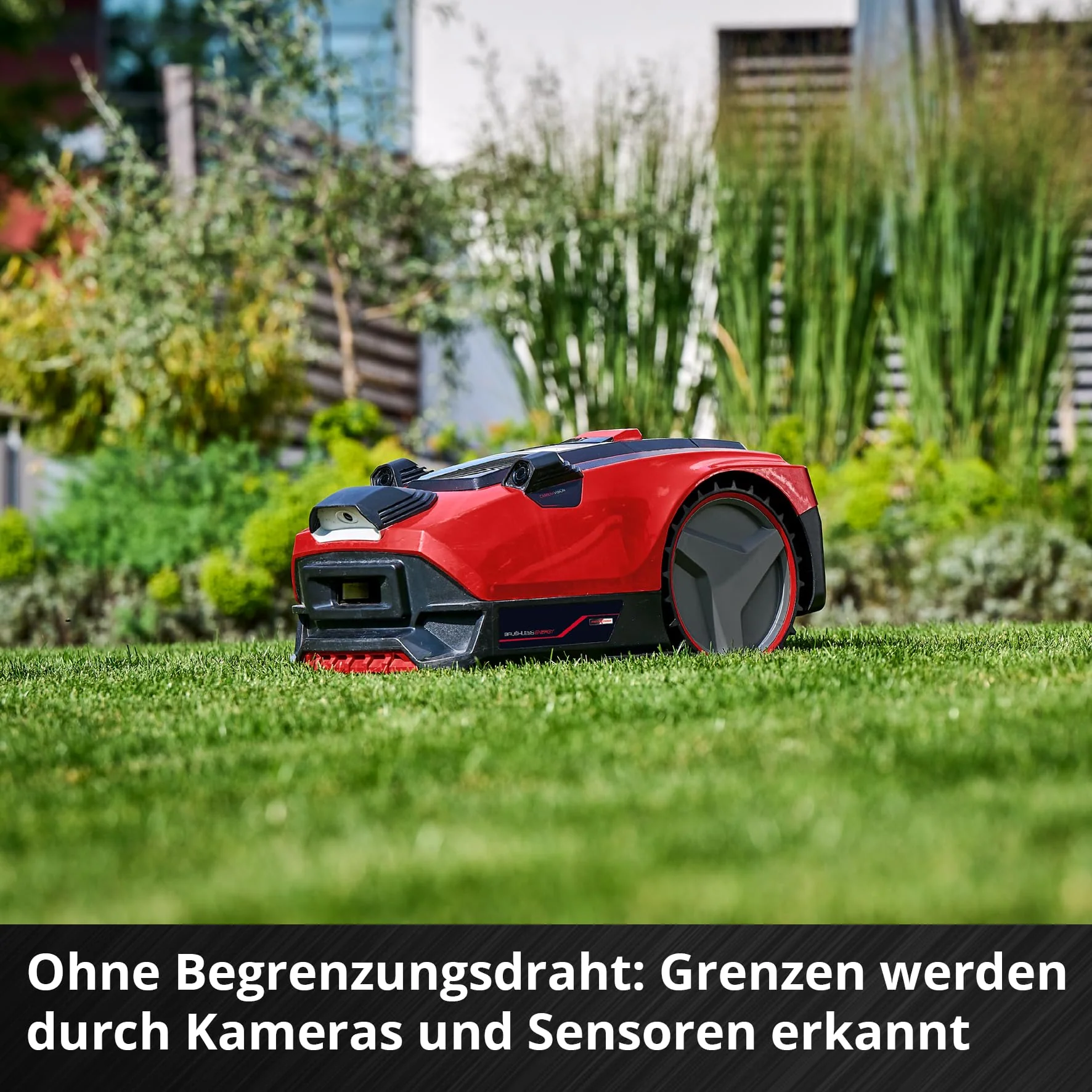 Einhell Mähroboter FREELEXO CAM 500 Power X-Change (18V, Kamera ersetzt Begrenzungsdraht, für 500 m², Brushless, bis 25% Steigung, Schnittbreite 18 cm, inkl. 3,0 Ah Akku, 5 m Magnetband) - Image 5