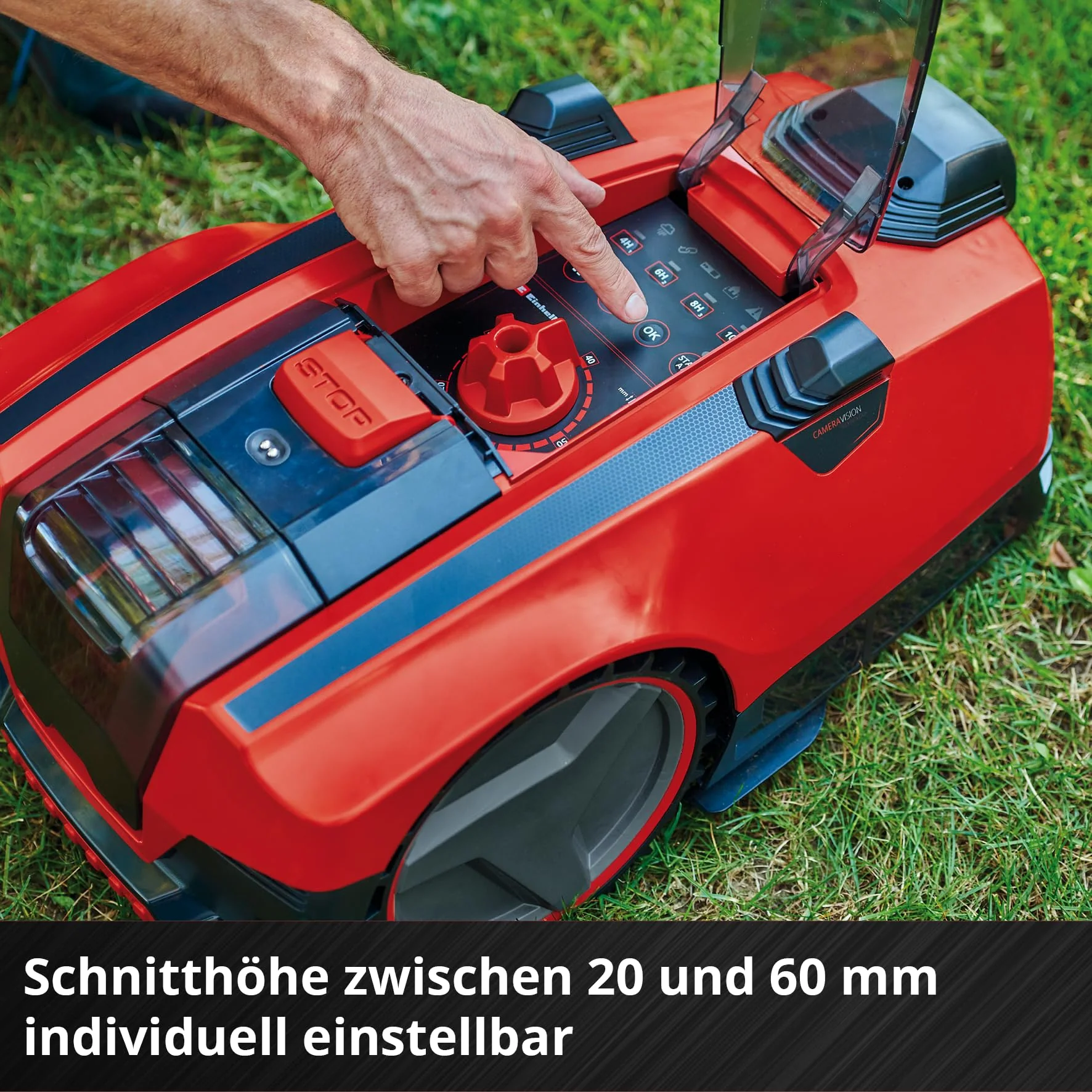Einhell Mähroboter FREELEXO CAM 500 Power X-Change (18V, Kamera ersetzt Begrenzungsdraht, für 500 m², Brushless, bis 25% Steigung, Schnittbreite 18 cm, inkl. 3,0 Ah Akku, 5 m Magnetband) - Image 8