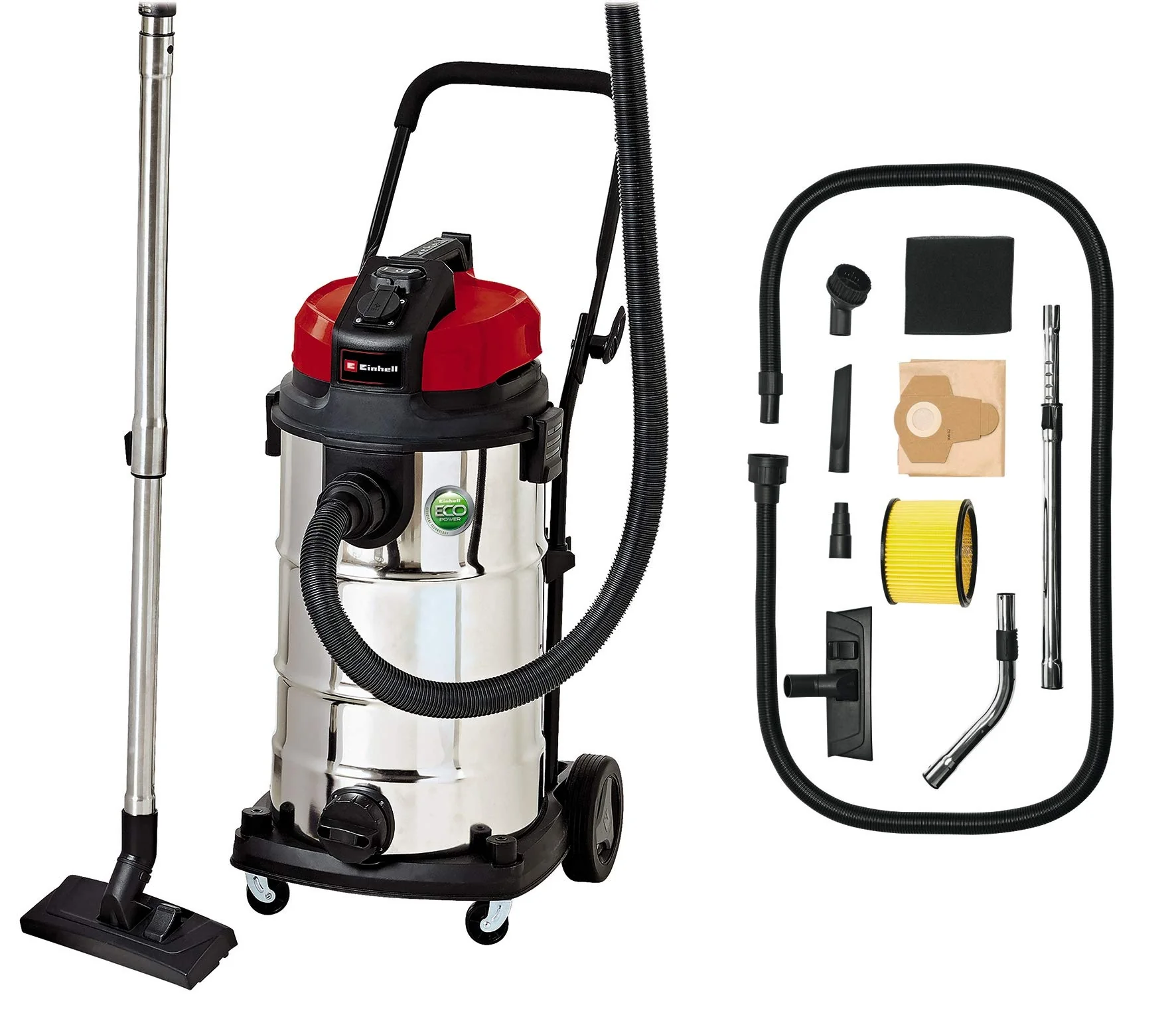 Einhell Nass-Trockensauger TE-VC 2340 SA (1200 W, 40 l rostfreier Edelstahlbehälter, Blasanschluss, Zubehör-/Kabelhalterung, inkl. 3 m Plastikschlauch, Kombidüse, div. Filter) - Image 5