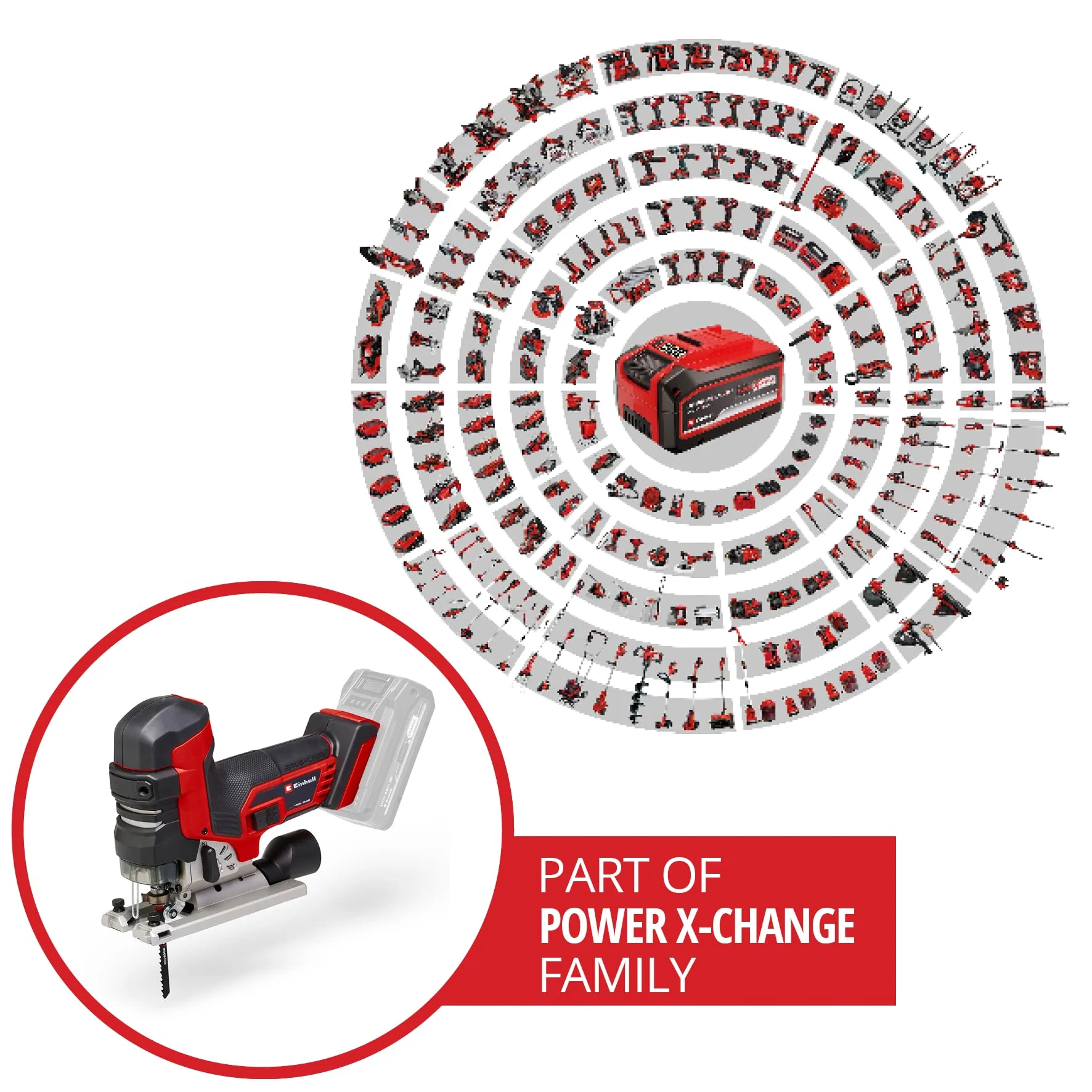 Einhell Professional Akku-Stichsäge TP-JST 18/135 Li BL Power X-Change (18 V, 135 mm Schnitttiefe in Holz, 26 mm Hubhöhe, Brushless, T-Style-Griff, 3x Sägeblatt, ohne Akku) - Image 9