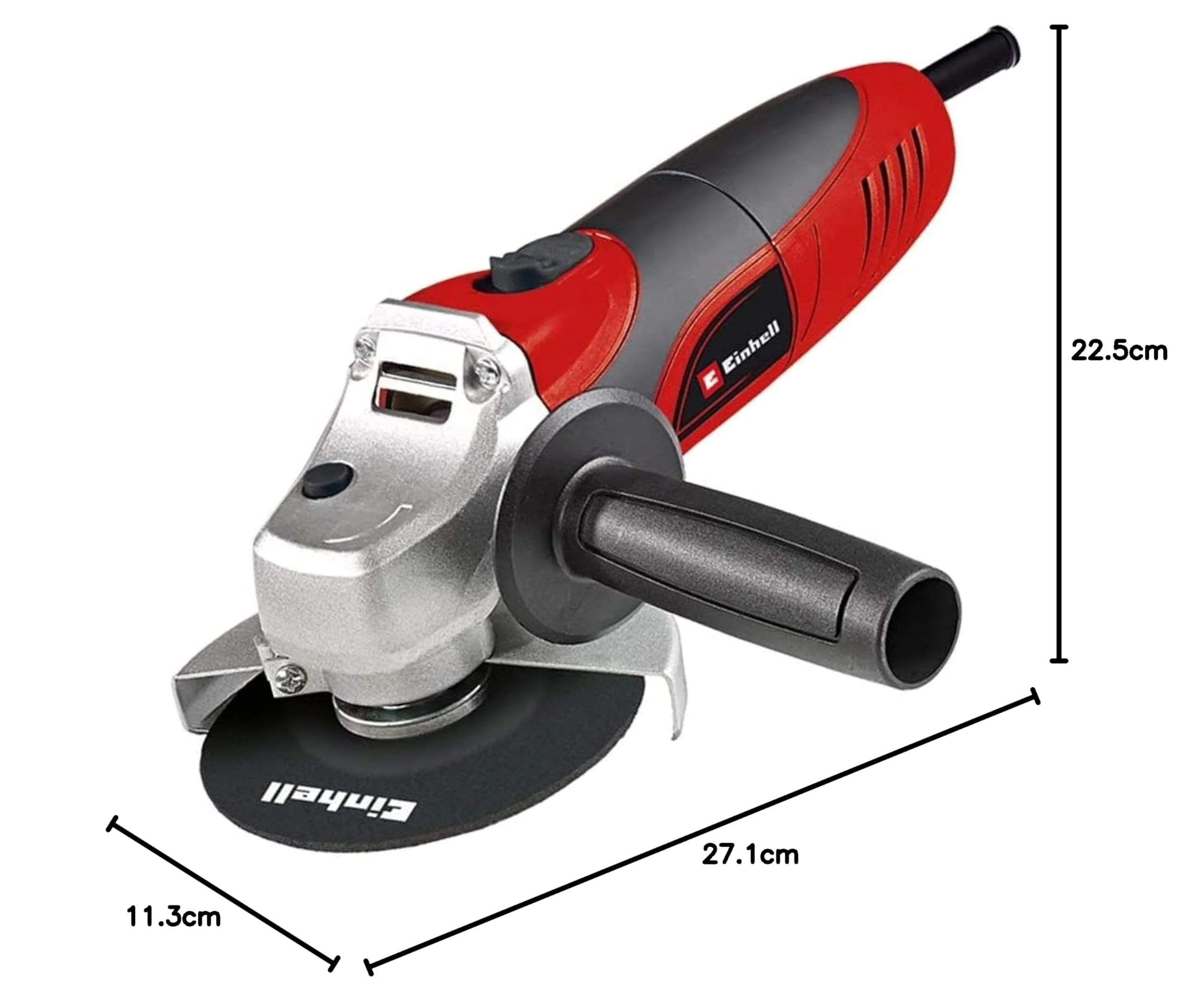 Einhell Winkelschleifer TC-AG 125 (850W, 12.000 1/min Drehzahl, 125mm Scheiben-ø, Scheibenschutz, Spindelarretierung, flacher Aluminium-Getriebekopf) - Image 10