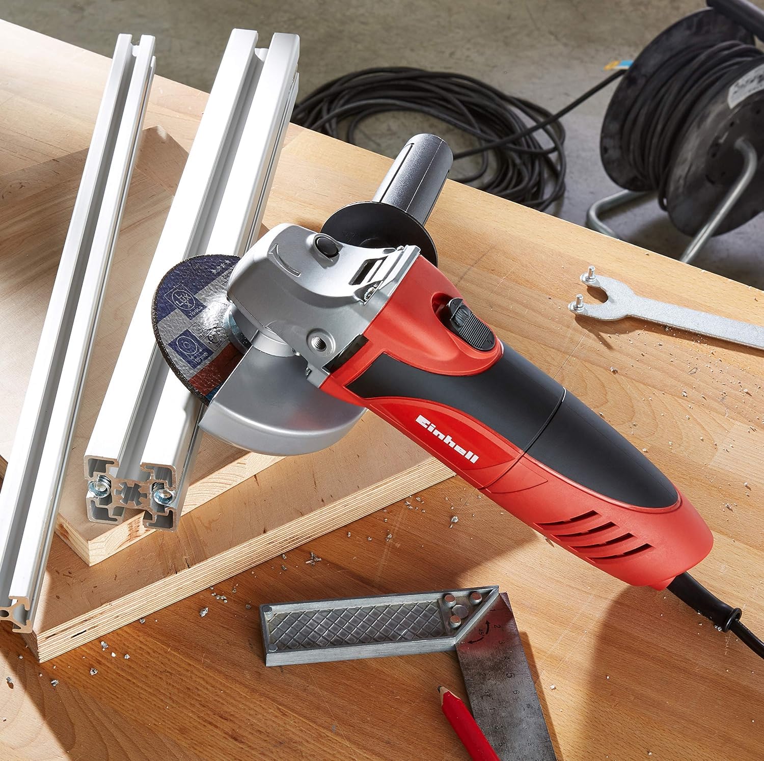 Einhell Winkelschleifer TC-AG 125 (850W, 12.000 1/min Drehzahl, 125mm Scheiben-ø, Scheibenschutz, Spindelarretierung, flacher Aluminium-Getriebekopf) - Image 8