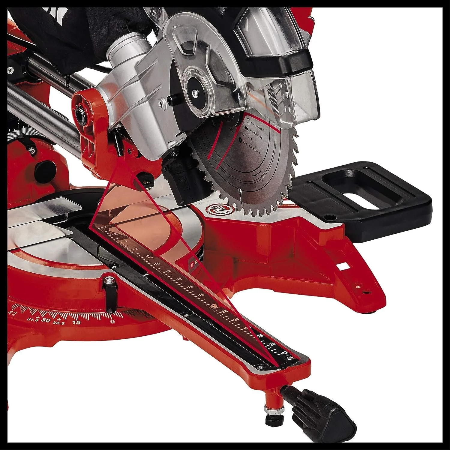 Einhell Zug-Kapp-Gehrungssäge TC-SM 2131/2 Dual (1800 W, max. 62 mm x 310 mm Schnitttiefe/-breite, Ø 210 mm Sägeblatt, beidseitig neigbarer Sägekopf, Zugfunktion, Laser) - Image 6