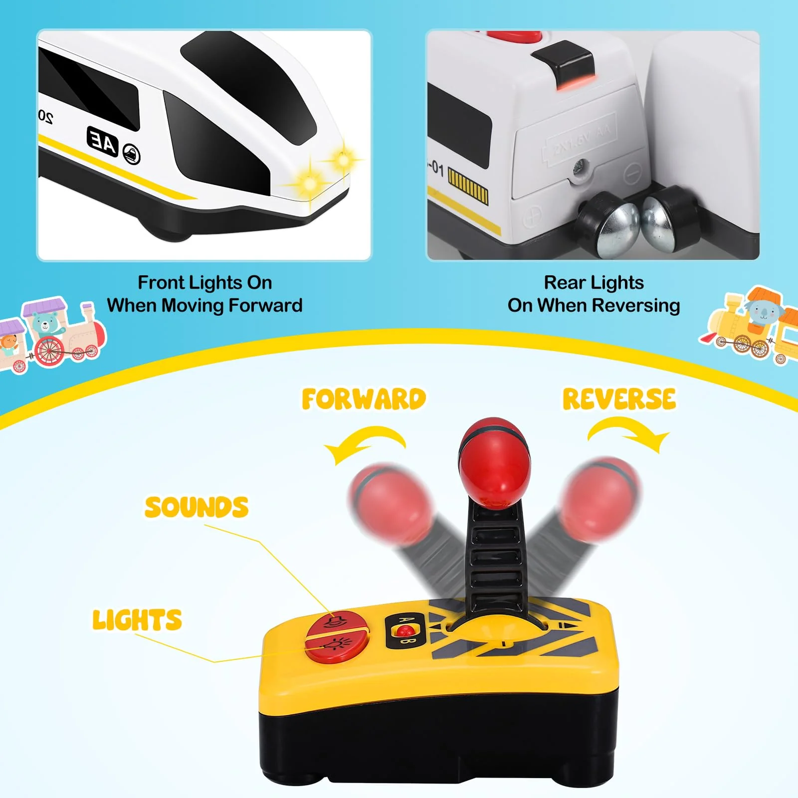 Eisenbahn Kinder Elektrisch, Batteriebetriebene Holzeisenbahn Elektrische Lok Kompatibel mit Brio Eisenbahn, Zug Spielzeug, Holzeisenbahn Zug Kinder für Brio Thomas Eisenbahn Holz - Image 6