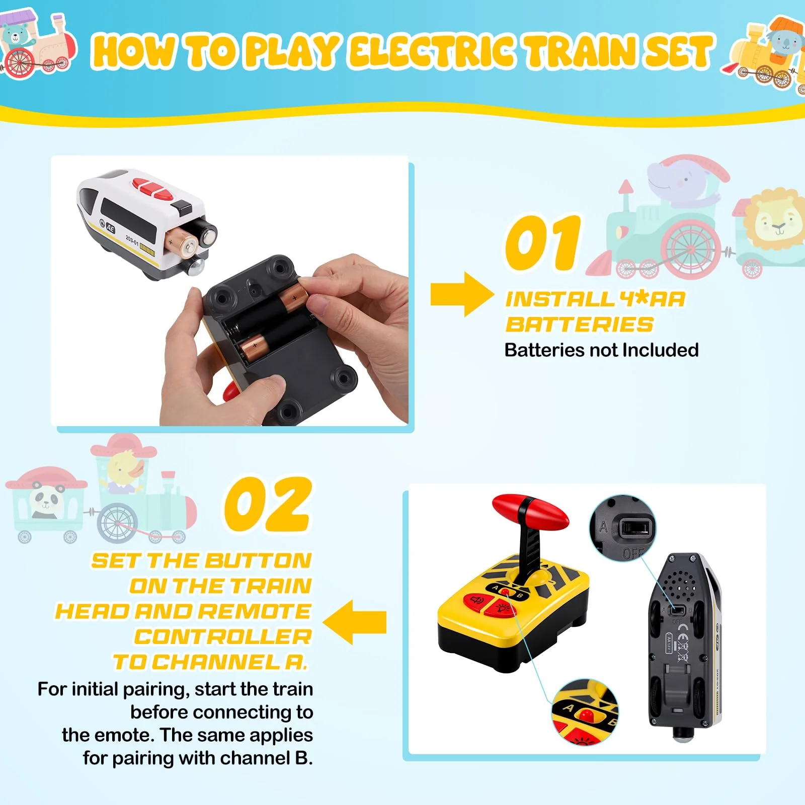 Eisenbahn Kinder Elektrisch, Batteriebetriebene Holzeisenbahn Elektrische Lok Kompatibel mit Brio Eisenbahn, Zug Spielzeug, Holzeisenbahn Zug Kinder für Brio Thomas Eisenbahn Holz - Image 7