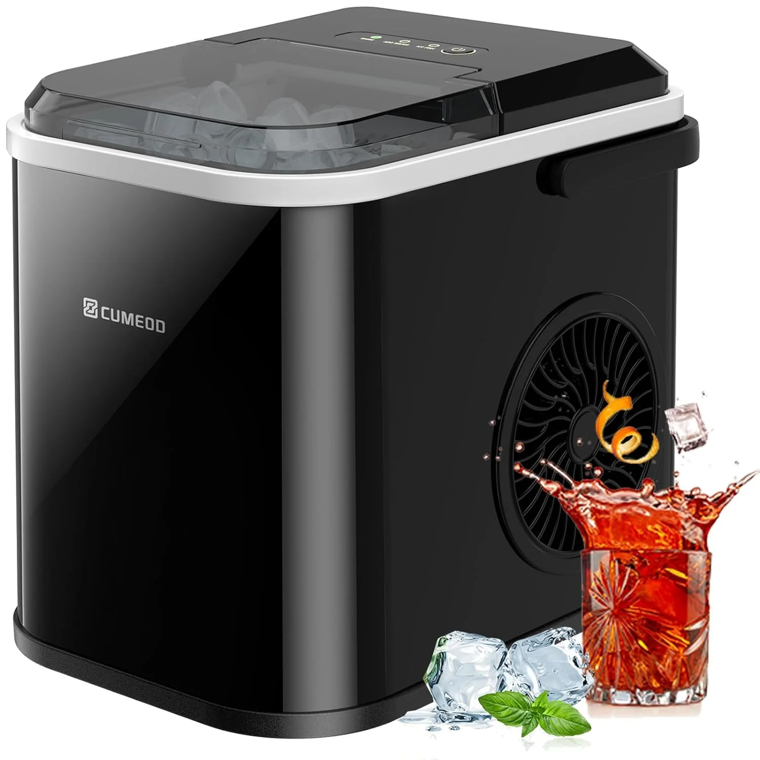 Eiswürfelmaschine, 120W Eiswürfelbereiter 8 Eiswürfel in 8-10 Minuten, 12kg/24h, LED Display Ice Maker Machine mit Infrarotsensor & Selbstreinigung - Image 3