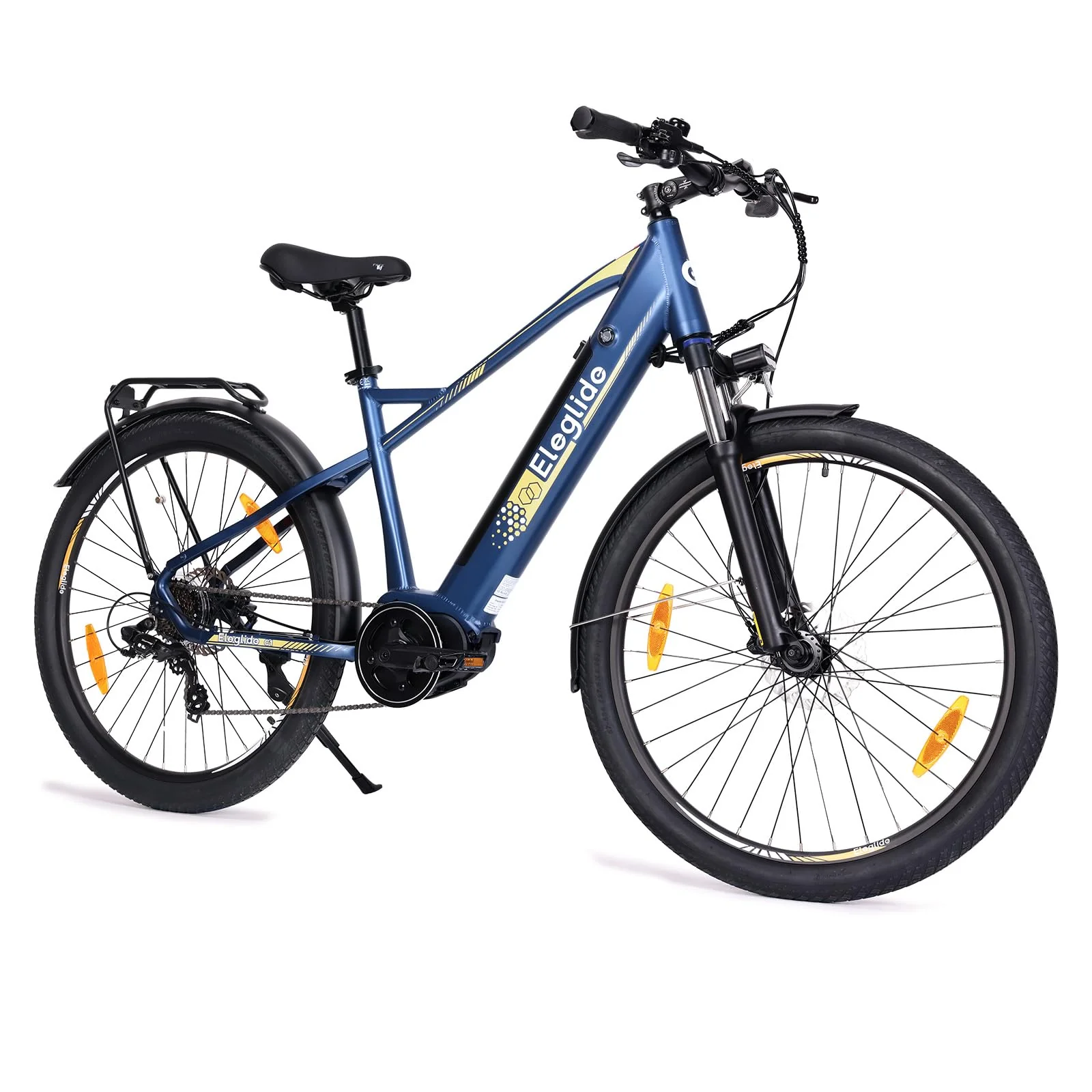 Eleglide C1/C1 ST E Bike mit Mittelmotor, 27,5 Zoll 70 Nm Elektrofahrrad für Damen und Herren, 250W E-Bike, 14,5 Ah Lithium-Akku, Shimano 7 Gänge Trekking Ebike, cityräder 25km/h bis zu 150KM (C1)