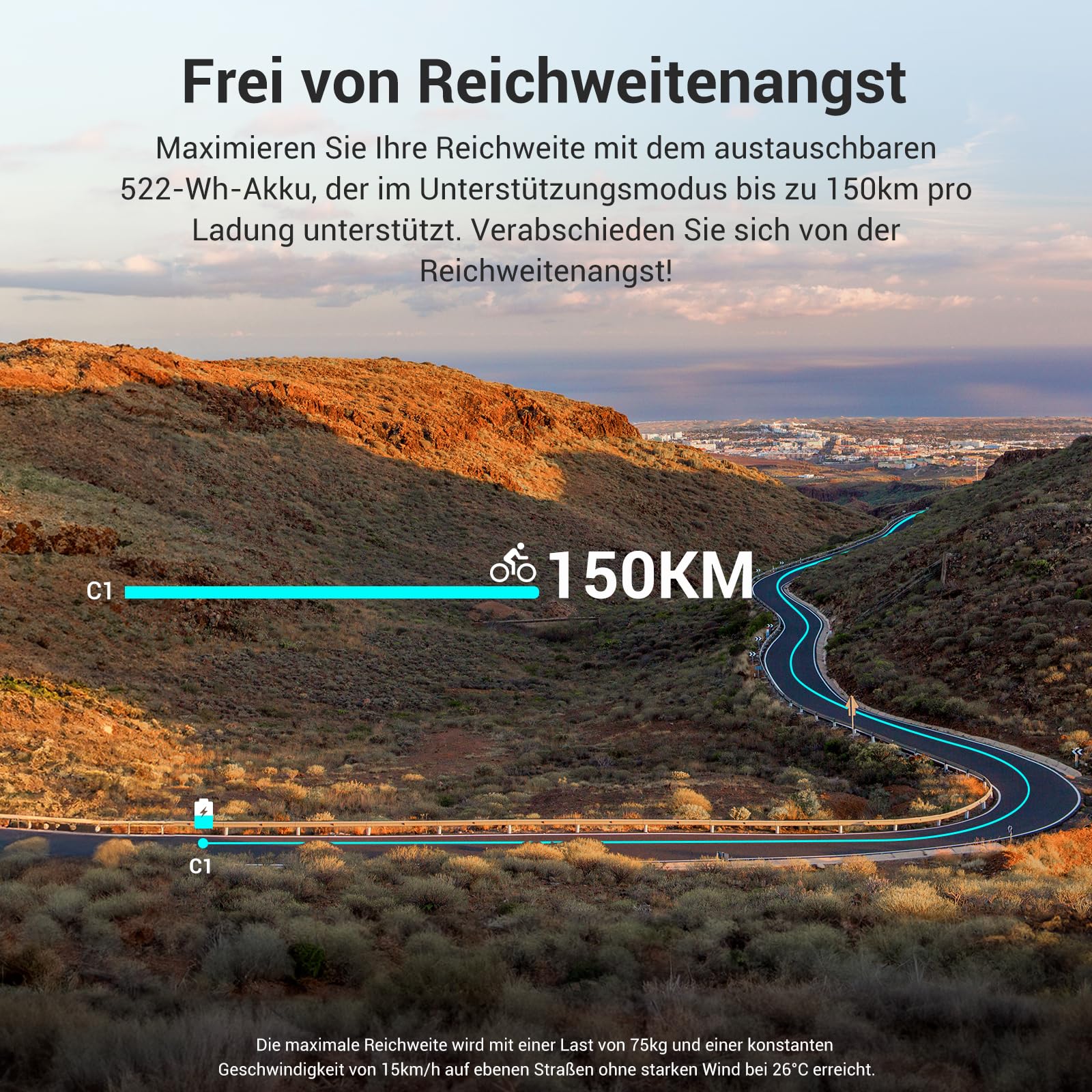 Eleglide C1/C1 ST E Bike mit Mittelmotor, 27,5 Zoll 70 Nm Elektrofahrrad für Damen und Herren, 250W E-Bike, 14,5 Ah Lithium-Akku, Shimano 7 Gänge Trekking Ebike, cityräder 25km/h bis zu 150KM (C1) - Image 12