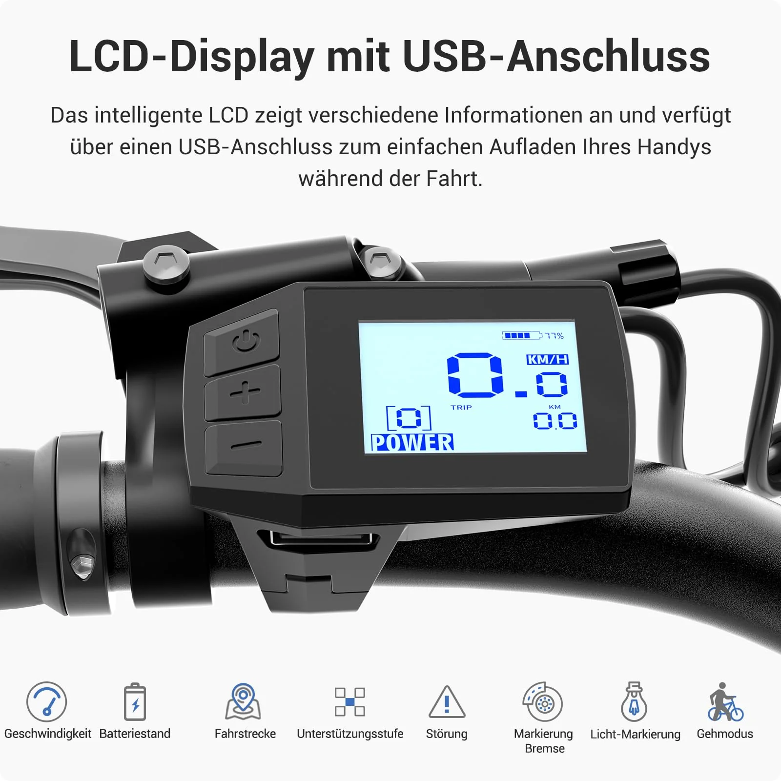Eleglide C1/C1 ST E Bike mit Mittelmotor, 27,5 Zoll 70 Nm Elektrofahrrad für Damen und Herren, 250W E-Bike, 14,5 Ah Lithium-Akku, Shimano 7 Gänge Trekking Ebike, cityräder 25km/h bis zu 150KM (C1) - Image 7
