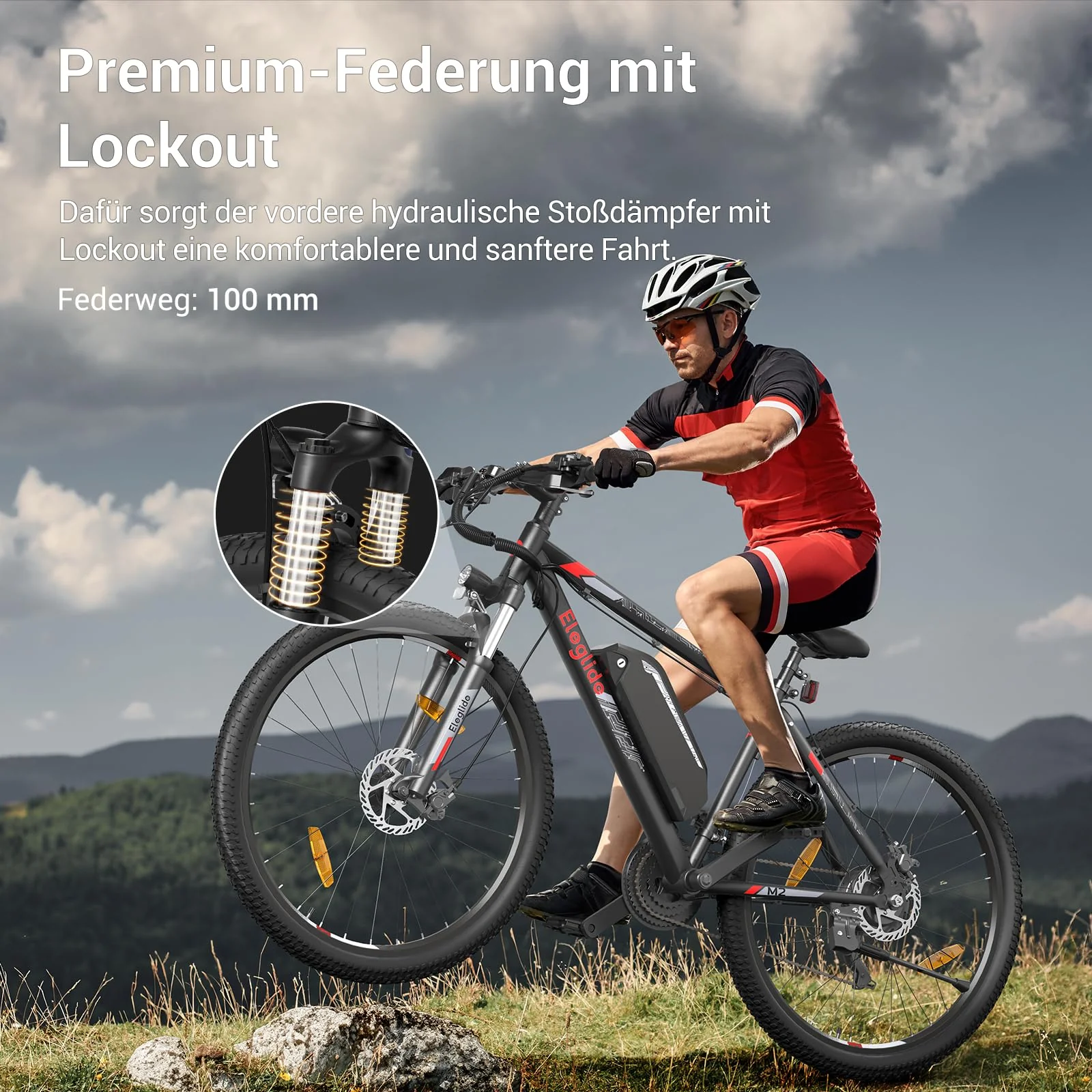Eleglide E Bike Herren Damen mit 36V 15Ah Abnehmbarer Akku, 27,5/29 Zoll Offroad E Mountainbike, Elektrofahrrad Pedelec mit APP, 24 Gänge Schaltung, Reichweite bis zu 125 KM (MTB-2 29 Zoll) - Image 8