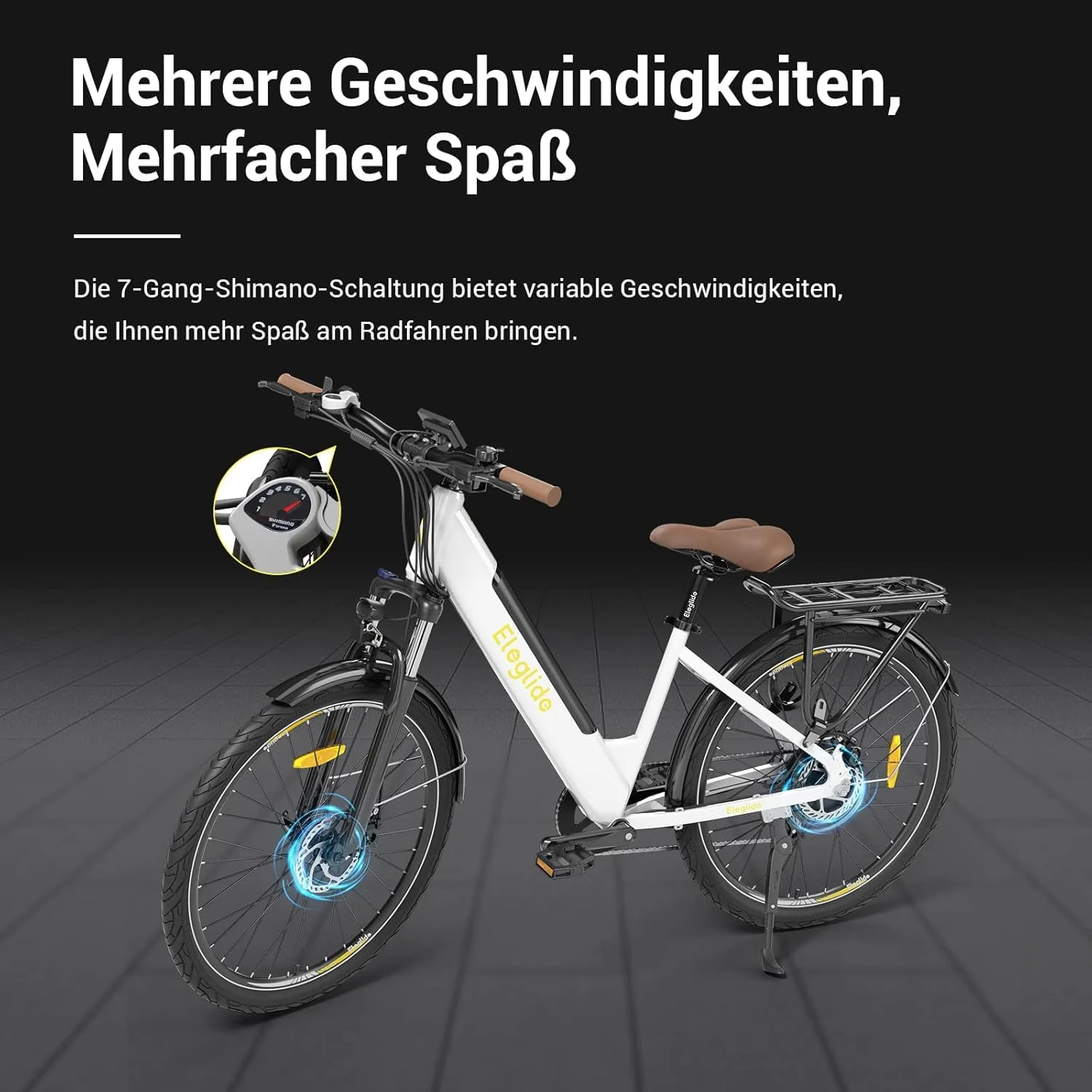 Eleglide T1 Step-Thru E-Bike, Elektrofahrrad 27.5'' Trekkingrad E-Cityrad mit 36V 13Ah Lithium-Akku bis zu 100KM Lange Range, 250W Motor, EU-konformes E Bike, LCD Display - Image 3