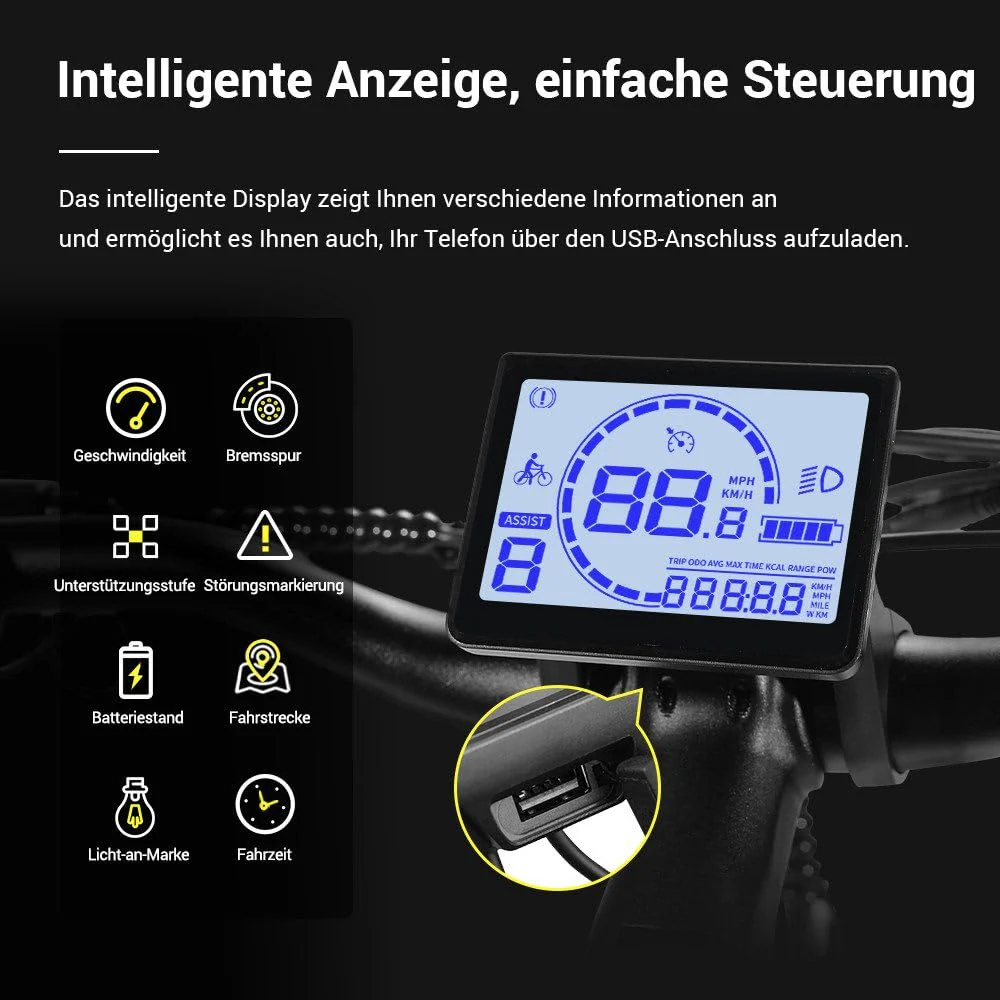 Eleglide T1 Step-Thru E-Bike, Elektrofahrrad 27.5'' Trekkingrad E-Cityrad mit 36V 13Ah Lithium-Akku bis zu 100KM Lange Range, 250W Motor, EU-konformes E Bike, LCD Display - Image 8
