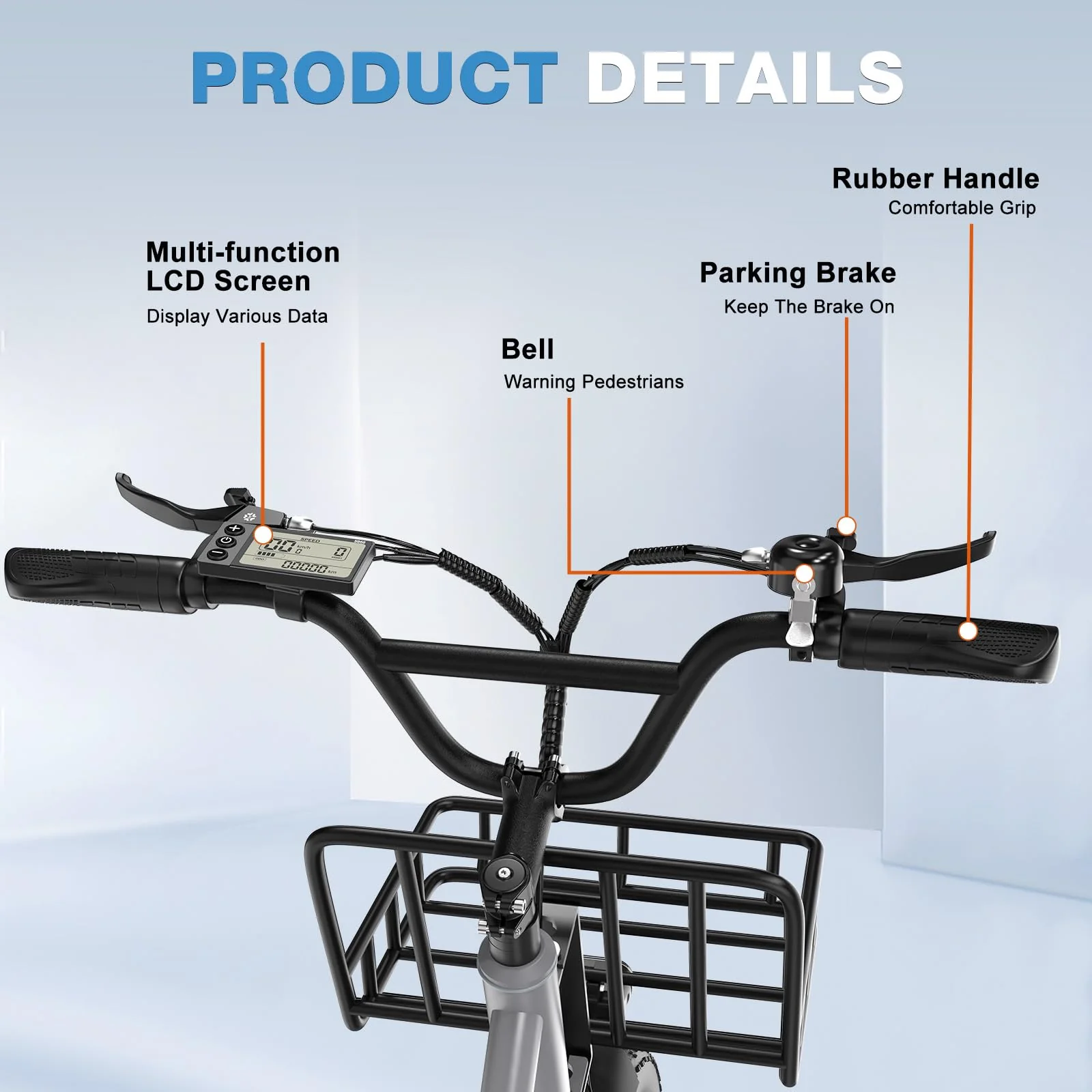 ELEKGO 20 Zoll E Bike Dreirad, 48V 18AH abnehmbare Batterie Tragfähigkeit 200 KG, Fettreifen + hinterer Gepäckkorb und Scheinwerfer, Lastenfahrrad, Elektro-Dreirad für Reichweite bis zu 40-60Km (GARY) - Image 5