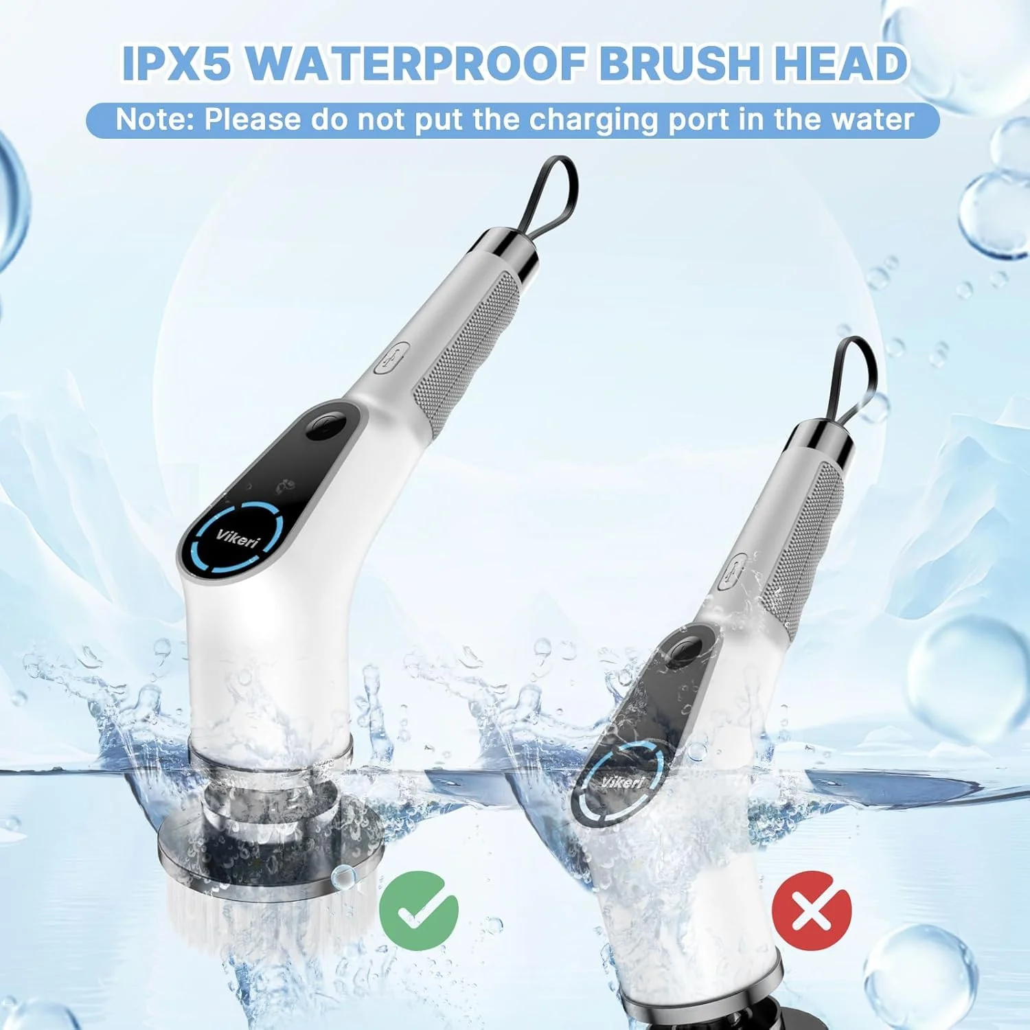 Elektrische Reinigungsbürste, 8 in 1 Electric Cleaning Brush mit austauschbaren Bohrbürstenköpfen, Wanne mopSet, Elektrische Putzbürste mit Verstellbarem Griff für Bad Küche Auto Fußboden - Image 7