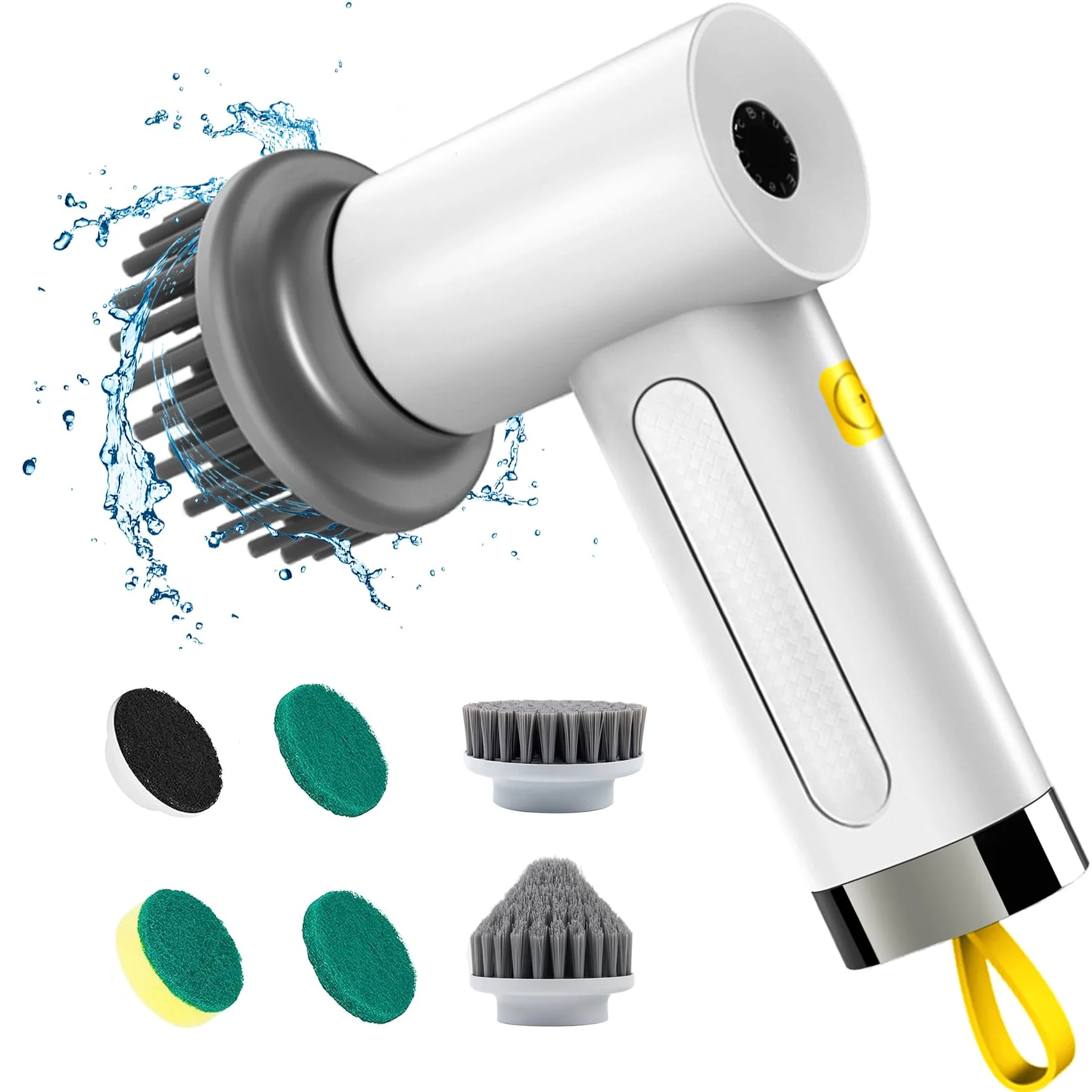 Elektrische Reinigungsbürste,Spin Scrubber für Bad und Fugen,Cleaning Brush für Haushalt mit 5 Bürstenkopfe,2 Modi Perfekt für Tiefe reinigen von Fliesen,Küche,Grille,Glas und Reifen-led Anzeige - Image 2