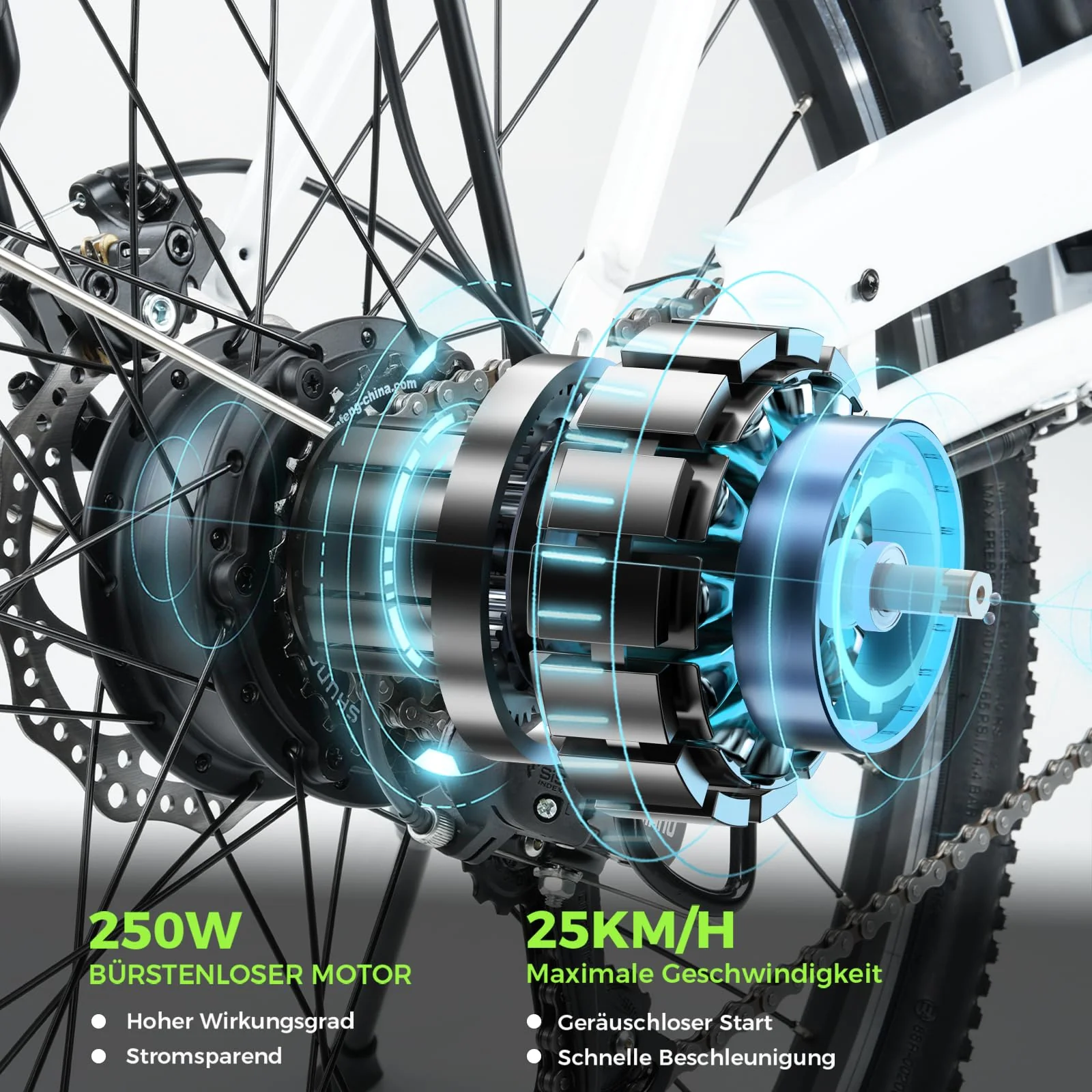 Elektrofahrrad mit Abnehmbarer 36V 13Ah Akku Bis zu 90KM,26 Zoll E Bike mit 7 Gang Getriebe für Herren Damen Pendler Reisen Übung,60N.m 250W Motor City Pedelec mit Aussetzungen und LCD-Display - Image 8