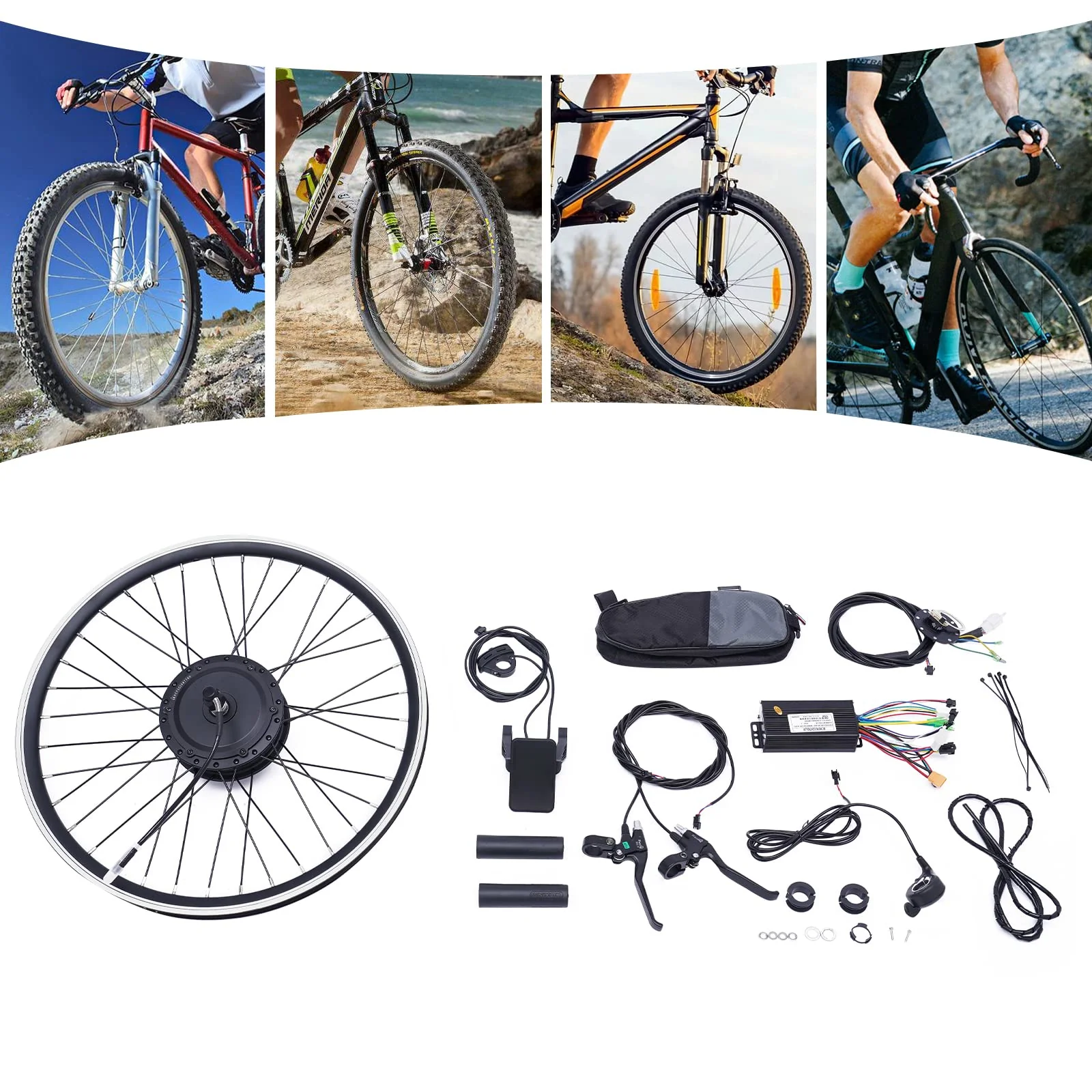 Elektrofahrrad Umbausatz|24 Zoll 36V 500W E-Bike Conversion Kit, Umbau Motor Kit E-Bike Radfahren Nabe Umwandlung Dual Mode Controller|30-35KM/H (Vorderrad) - Image 6