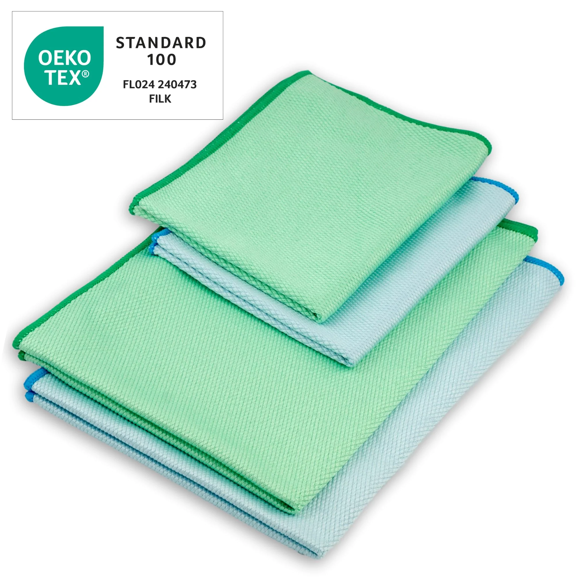 ELEXACLEAN Fenstertuch streifenfrei, Mikrofaser Scheibentuch (4 Stück, 60x40 cm & 40x30 cm) Oeko-TEX® Standard 100 - Glas Putztücher - Image 4