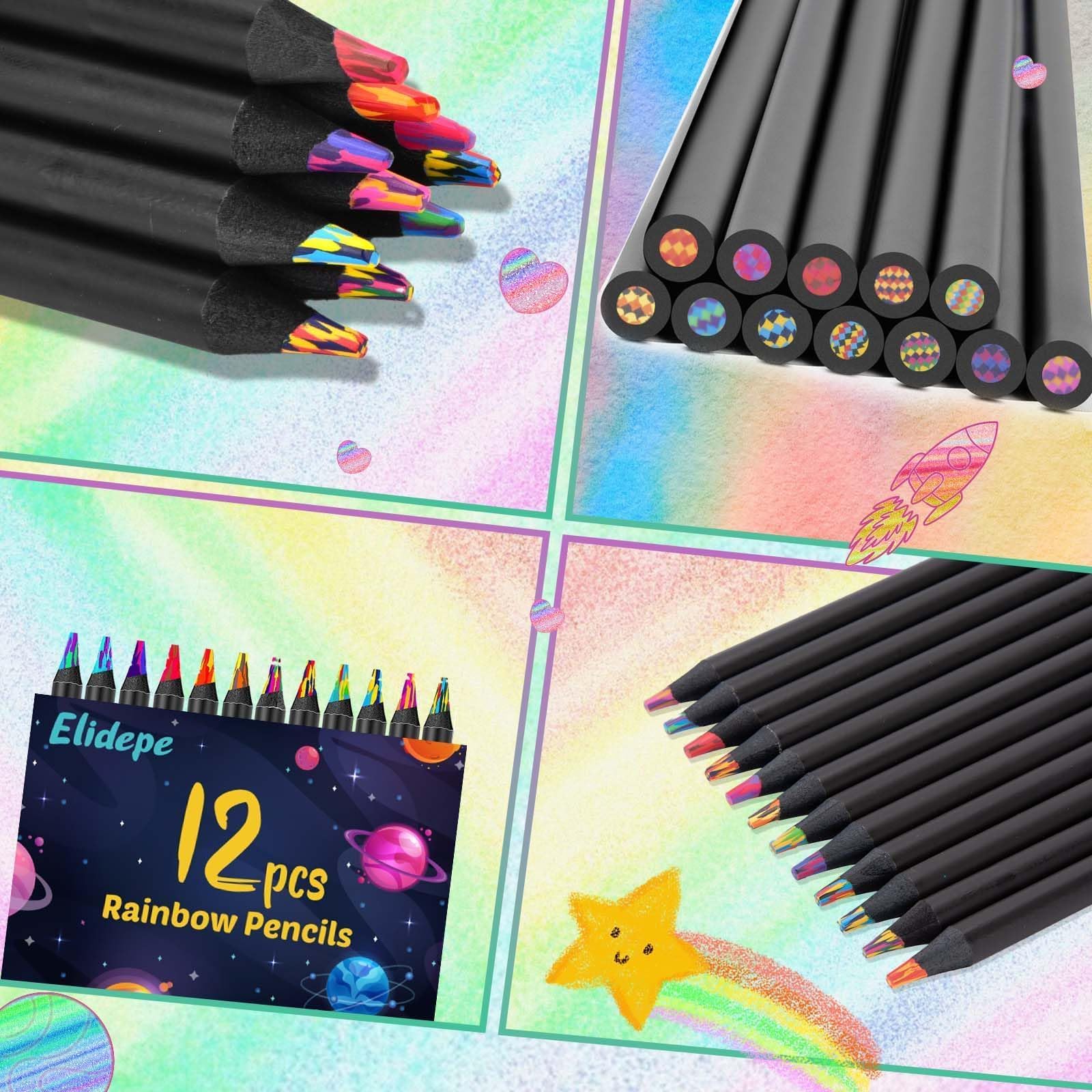 Elidepe Adventskalender Füllung, Mitgebsel Kindergeburtstag, 12 Farben Regenbogenstift, Buntstifte Stifte Kinder, Adventskalender Füllung Mädchen, Geschenke für Mädchen, Bastelset Kinder ab 6 Jahre - Image 4