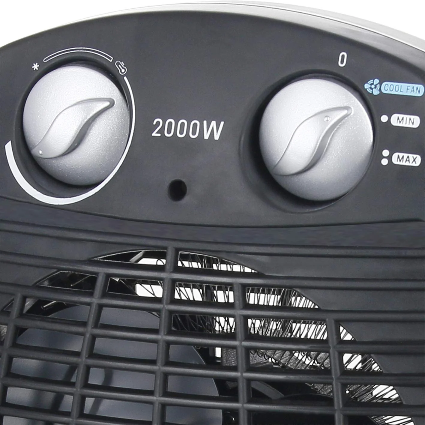 Emerio FH-106737.2, Note 1.5, kleiner kompakter portabler Heizlüfter für 20 m², 2 Heizleistungen + Ventilatorfunktion, verstellbarer Thermostat, Sicherheitsschalter, Handgriff, 2000 Watt, Anthrazit - Image 6
