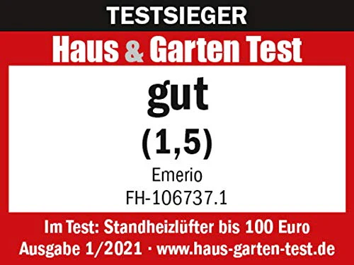 Emerio FH-106737.2, Note 1.5, kleiner kompakter portabler Heizlüfter für 20 m², 2 Heizleistungen + Ventilatorfunktion, verstellbarer Thermostat, Sicherheitsschalter, Handgriff, 2000 Watt, Anthrazit - Image 7