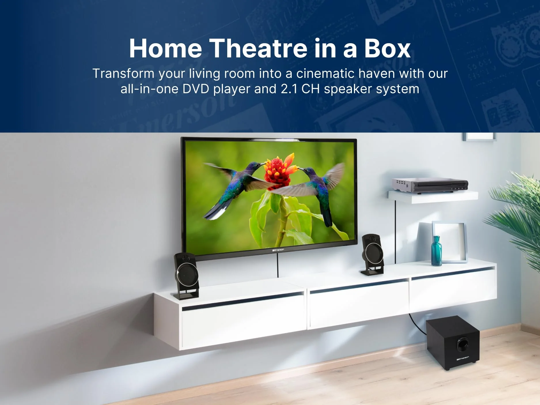 Emerson ED-8050 2.1-Kanal-Heimkino-DVD-Player und Surround-Sound-System mit Subwoofer, HDMI-Ausgang, USB-Wiedergabe und zwei Lautsprechern – ideal für immersives Film- und Musikerlebnis - Image 5