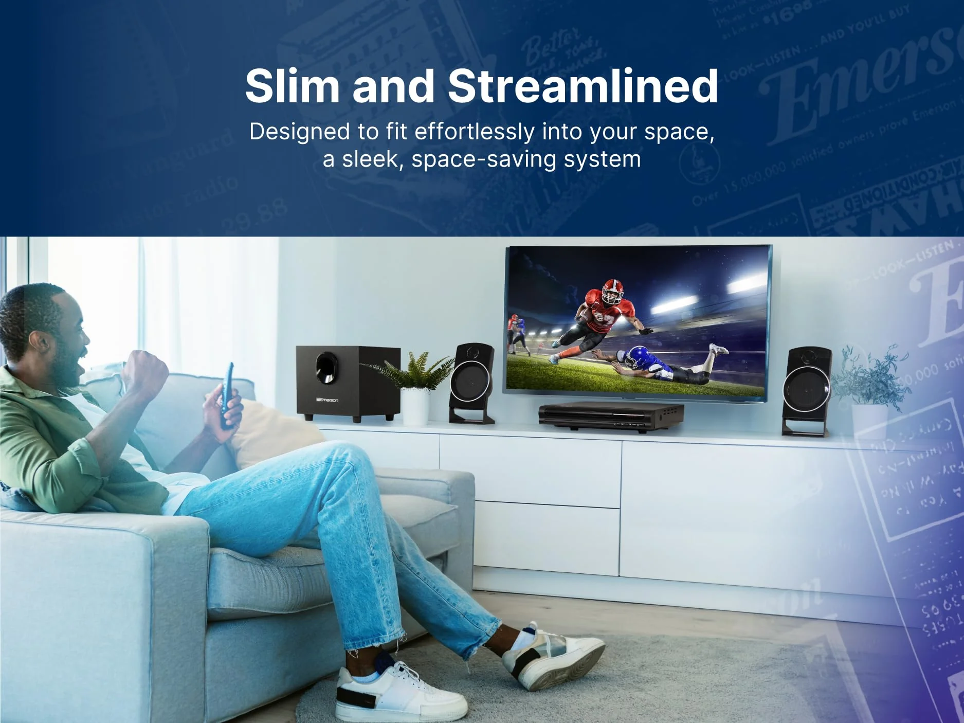 Emerson ED-8050 2.1-Kanal-Heimkino-DVD-Player und Surround-Sound-System mit Subwoofer, HDMI-Ausgang, USB-Wiedergabe und zwei Lautsprechern – ideal für immersives Film- und Musikerlebnis - Image 9