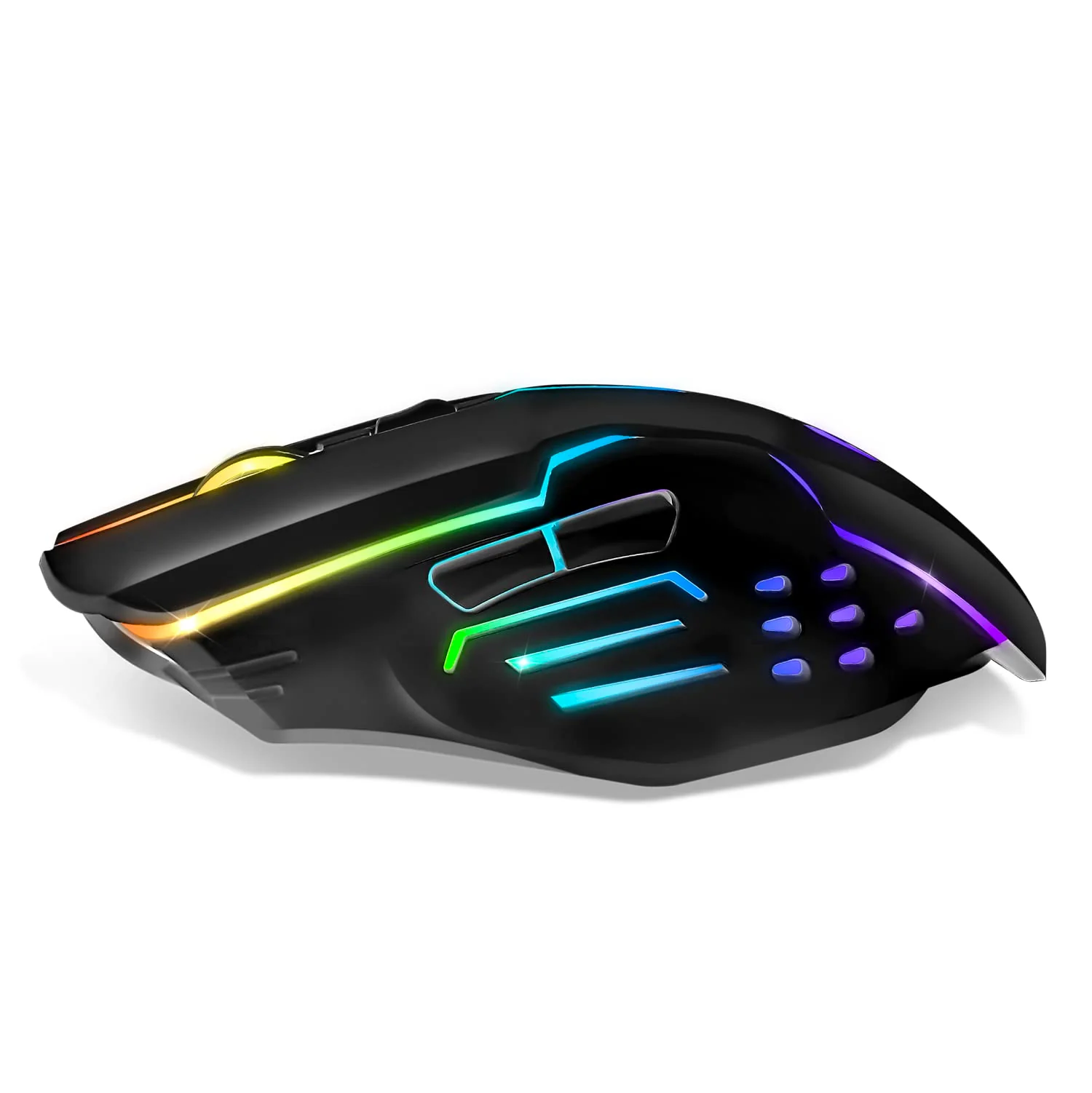 EMPIRE GAMING - RF903 Gaming-Maus, Kabellos 2,4GHz Wireless Wiederaufladbar – LED-Hintergrundbeleuchtung RGB – Ergonomisch – 4800 DPI 500 Hz – PS4,PS5,XboxOne/Series,PC und Mac – Schwarz - Image 2