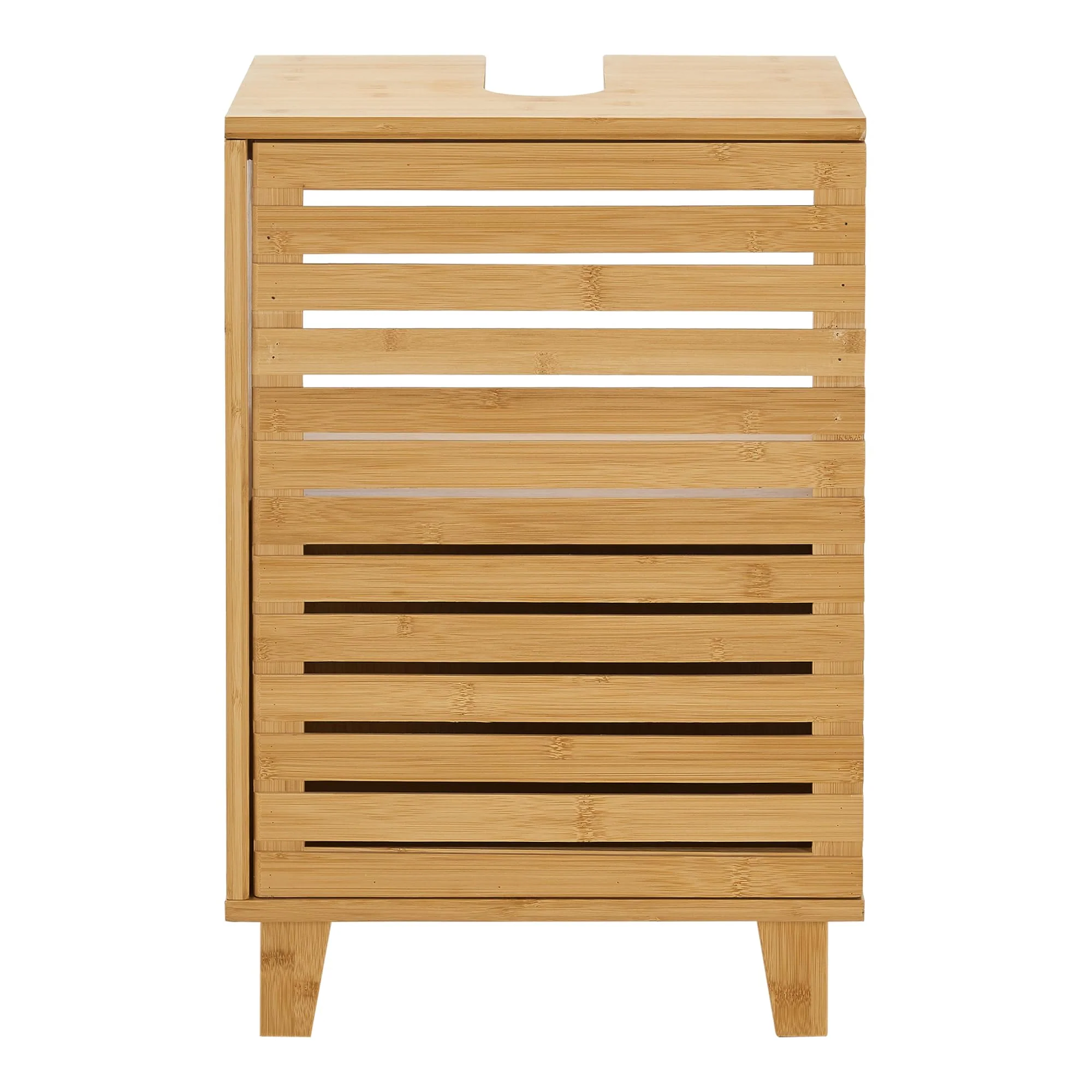 [en.casa] Waschbeckenunterschrank Iveland Badezimmerschrank Badschrank Waschtischunterschrank mit 1 Tür und 2 Ablagefächern 60x40x30cm Bambus - Image 6