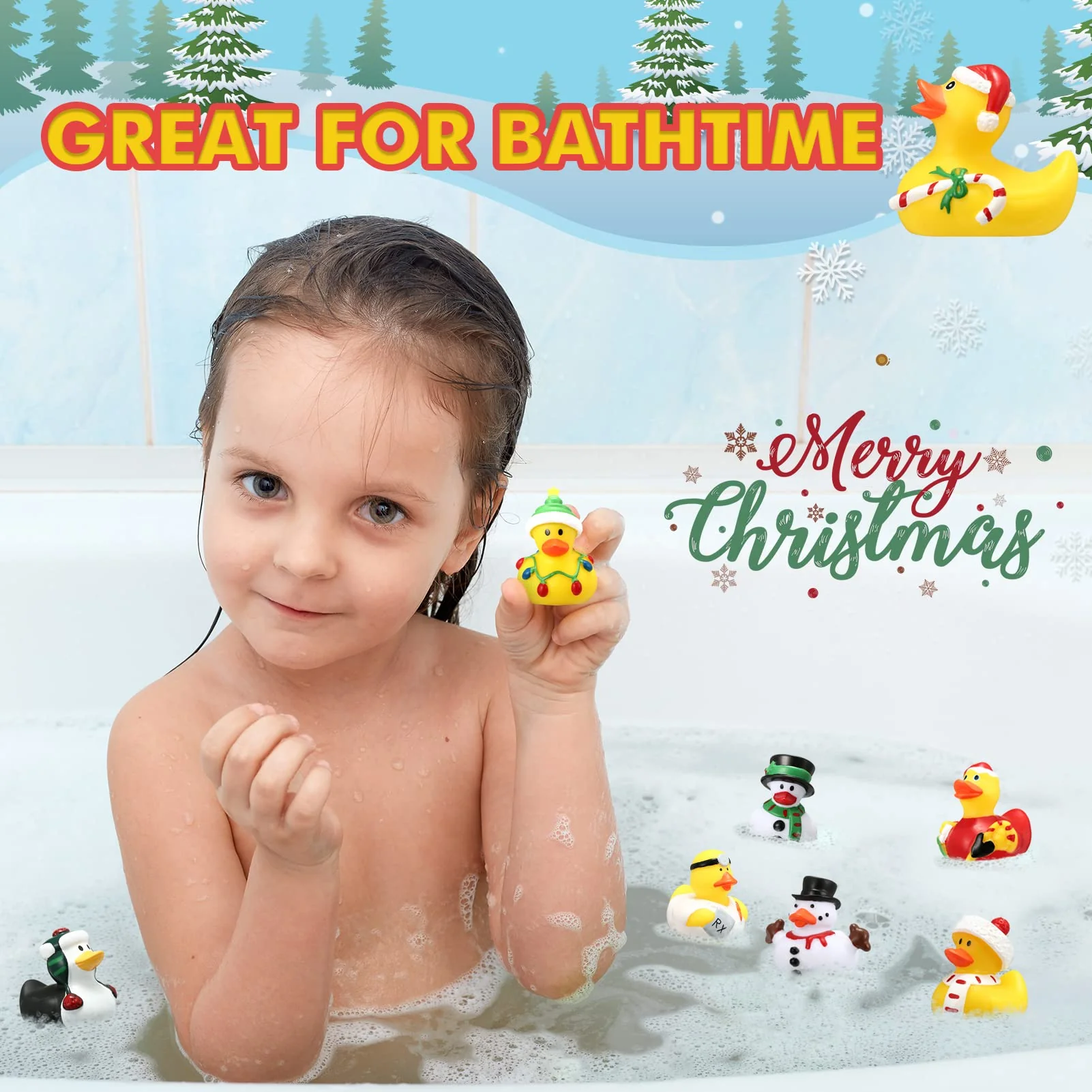 Encham Gummiente Quietsche Ente gelb Quietscheente Badeente Mini Duck Figuren Miniatur Enten kleine Enten Geschenke für Kleinkinder Jungen Mädchen - Image 4