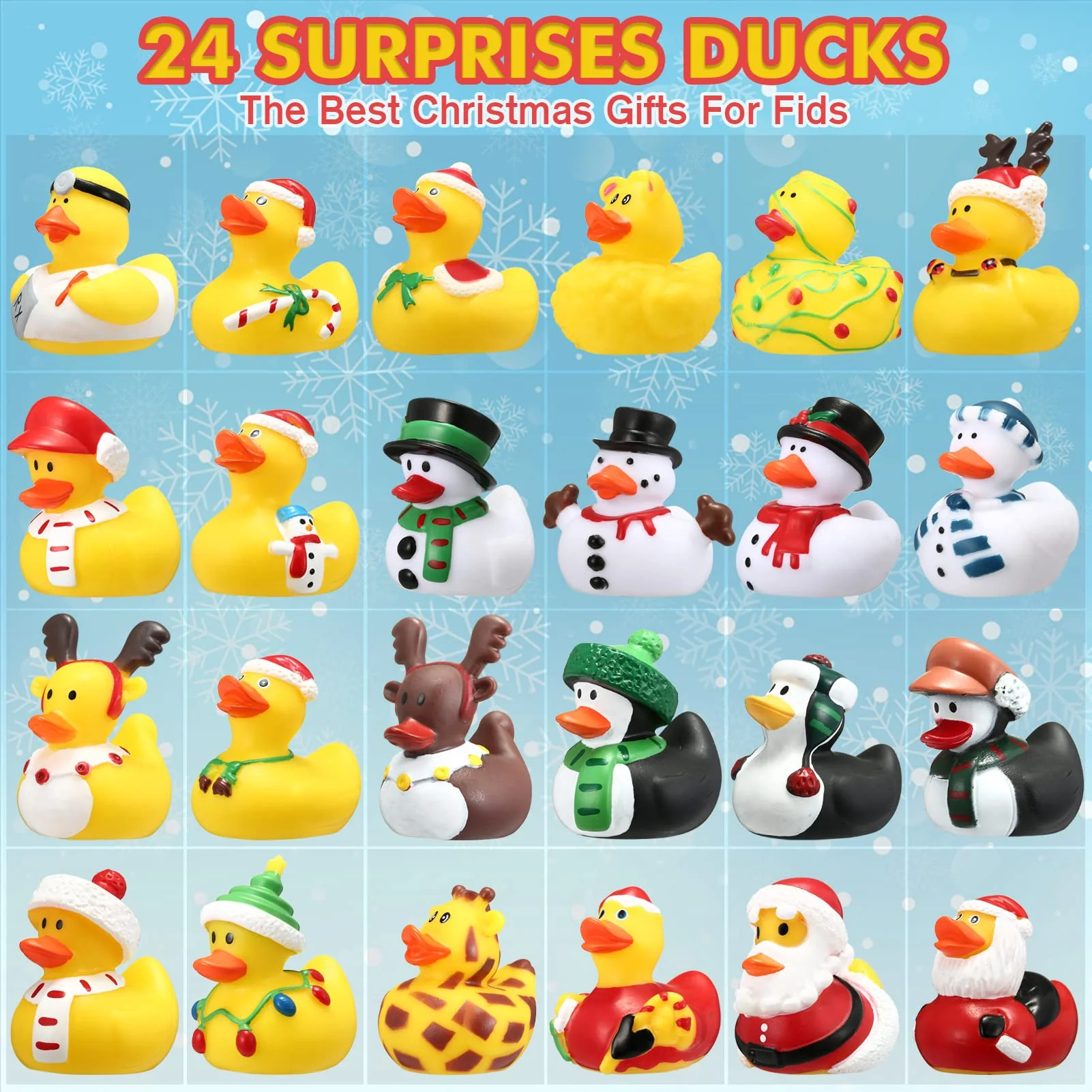 Encham Gummiente Quietsche Ente gelb Quietscheente Badeente Mini Duck Figuren Miniatur Enten kleine Enten Geschenke für Kleinkinder Jungen Mädchen - Image 8