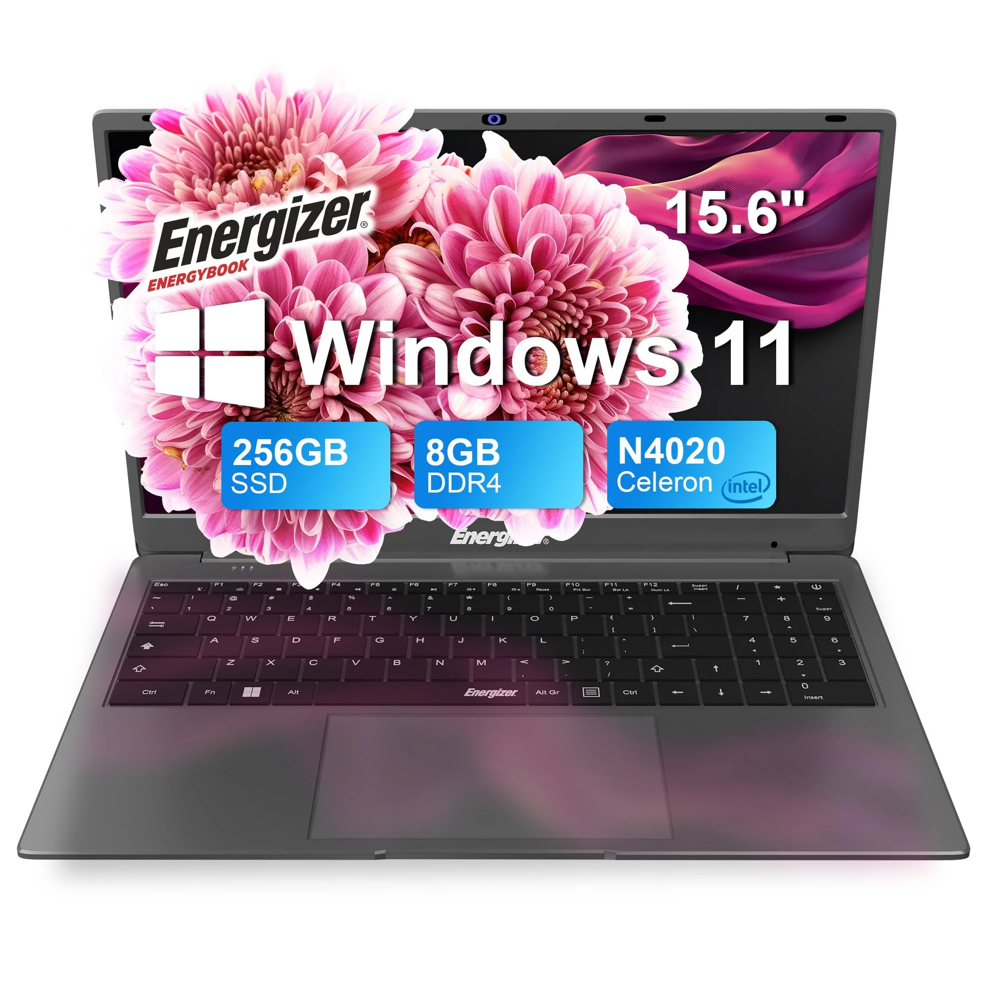 Energizer EnergyBook – 15,6'' HD+ Laptop, Intel Celeron Laptop, 8 GB RAM, 256 GB SSD, UHD-Grafik, Windows 11, QWERTY-Tastatur (Inter), USB 3.0, HDMI - Image 2