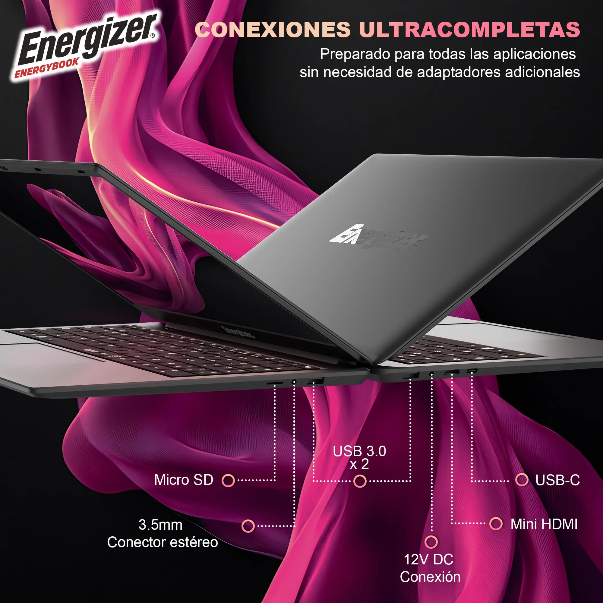 Energizer EnergyBook – 15,6'' HD+ Laptop, Intel Celeron Laptop, 8 GB RAM, 256 GB SSD, UHD-Grafik, Windows 11, QWERTY-Tastatur (Inter), USB 3.0, HDMI - Image 3